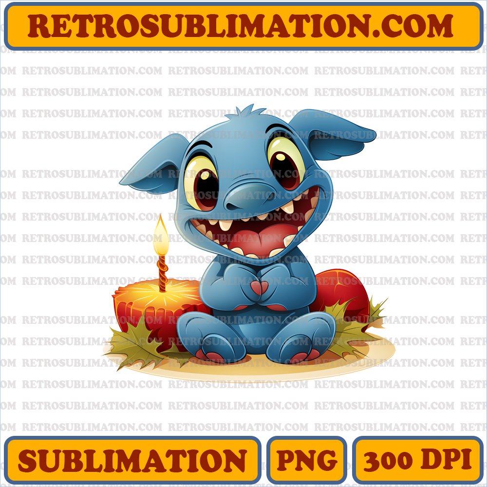 <Lilo & Stitch Thanksgiving> Digital Download - Laughing Stitch Teaching the Meaning of Holiday | Bootleg Style | PNG Sublimation | Unique & Creative | 60K Characters
