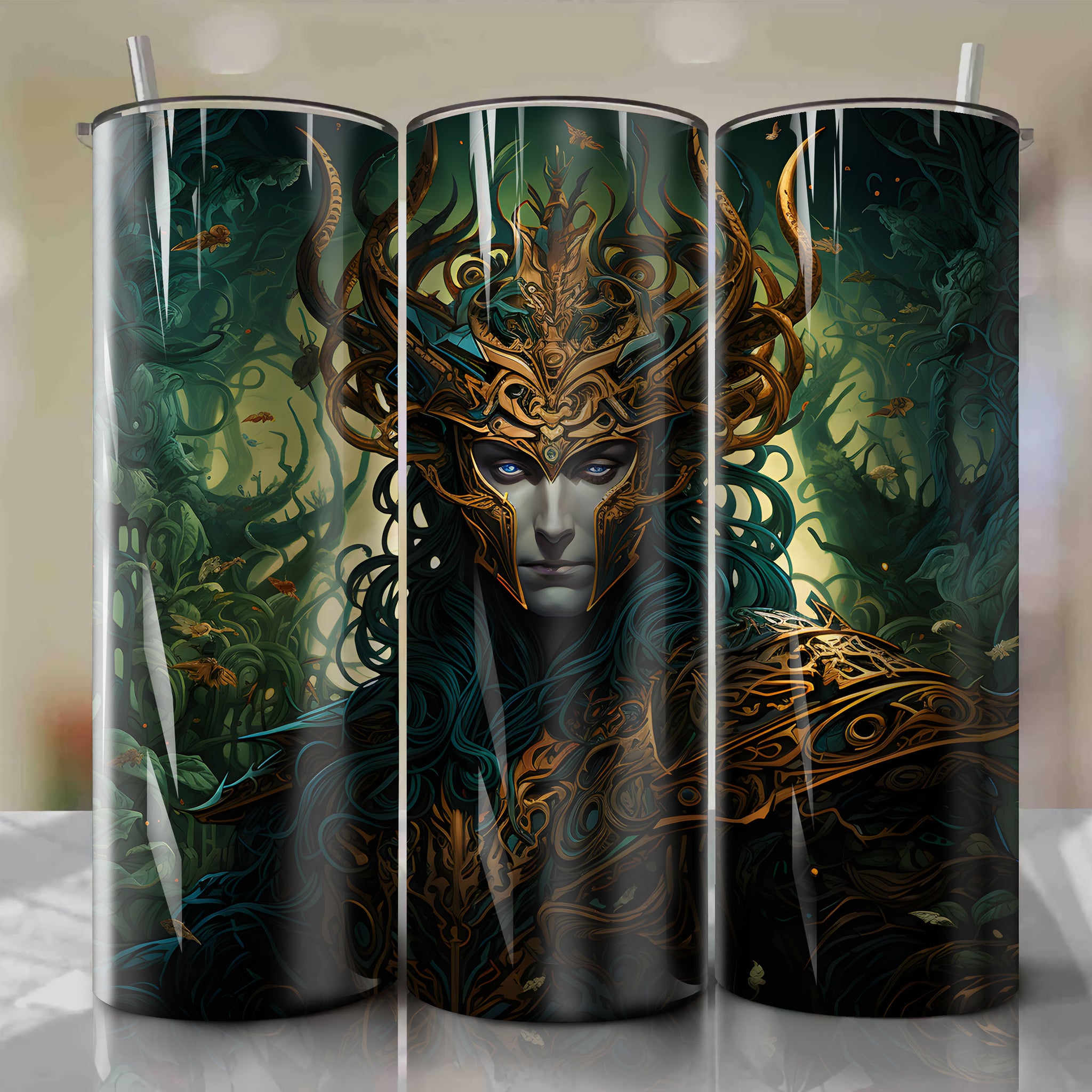 Loki 20 Oz Tumbler Wrap - Embodying Mischief and Unpredictability
