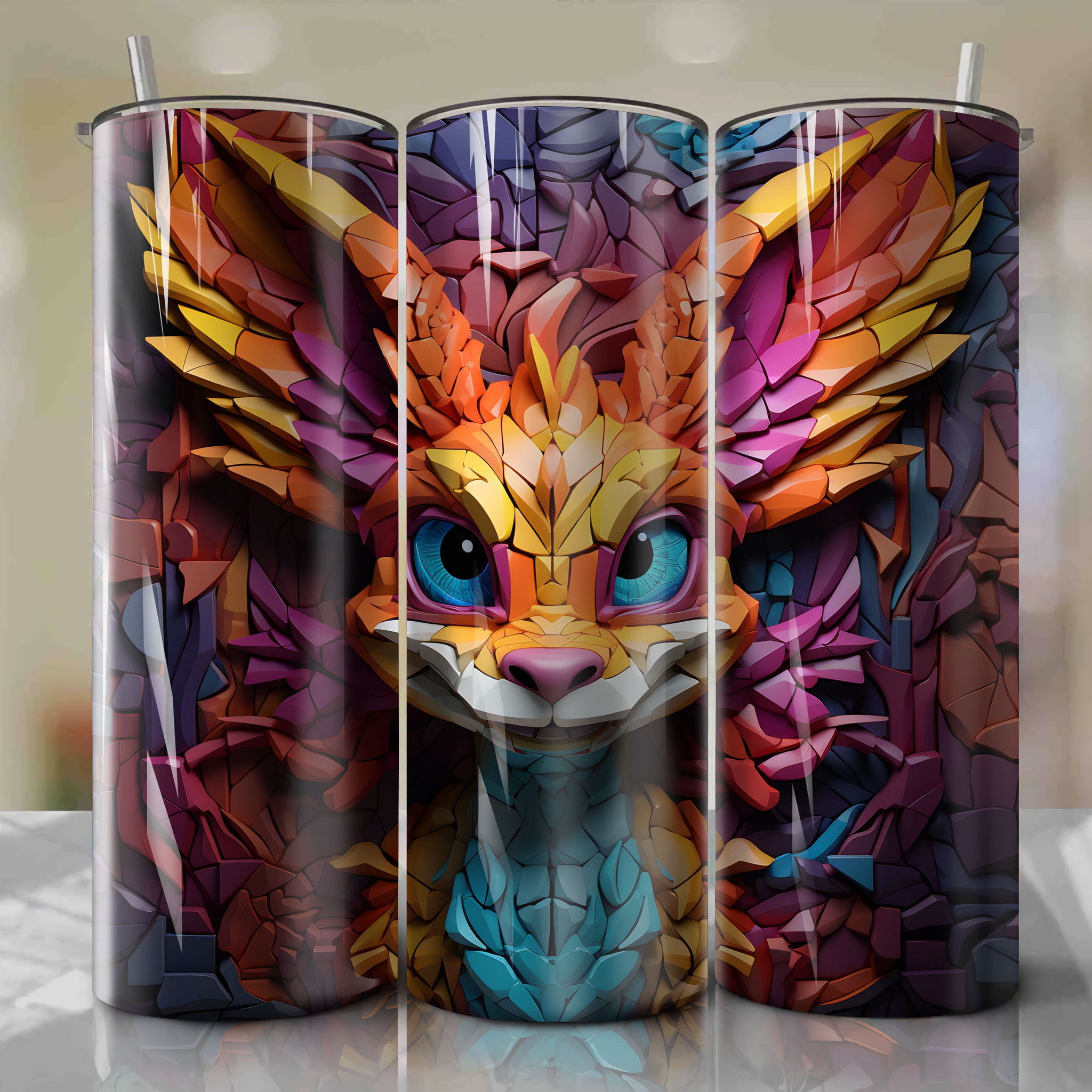 Spyro 20 Oz Tumbler Wrap - Dynamic 3D Effects and Magical Graffiti by Dan Mumford
