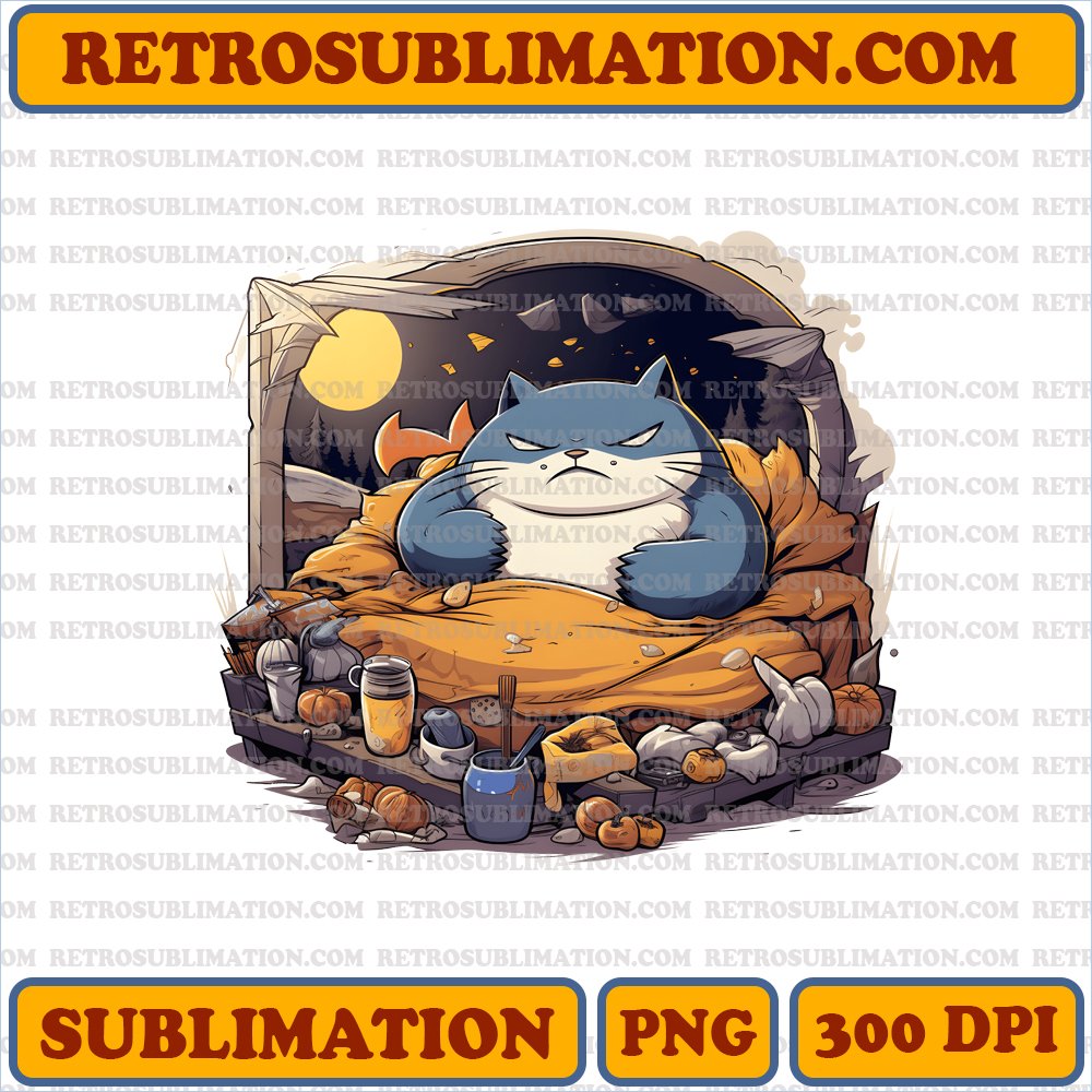 Snorlax Dreamland - Vibrant Sleepy Halloween PNG Digital Download
