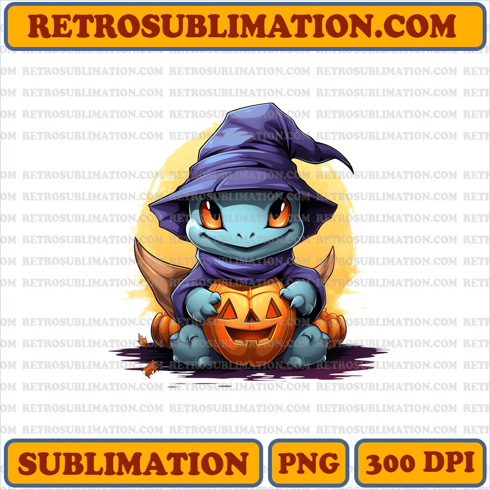 Charming Squirtle - Halloween Digital Download - Sublimation PNG - Unique Bootleg Style - Vibrant Colors - Typography - 10
