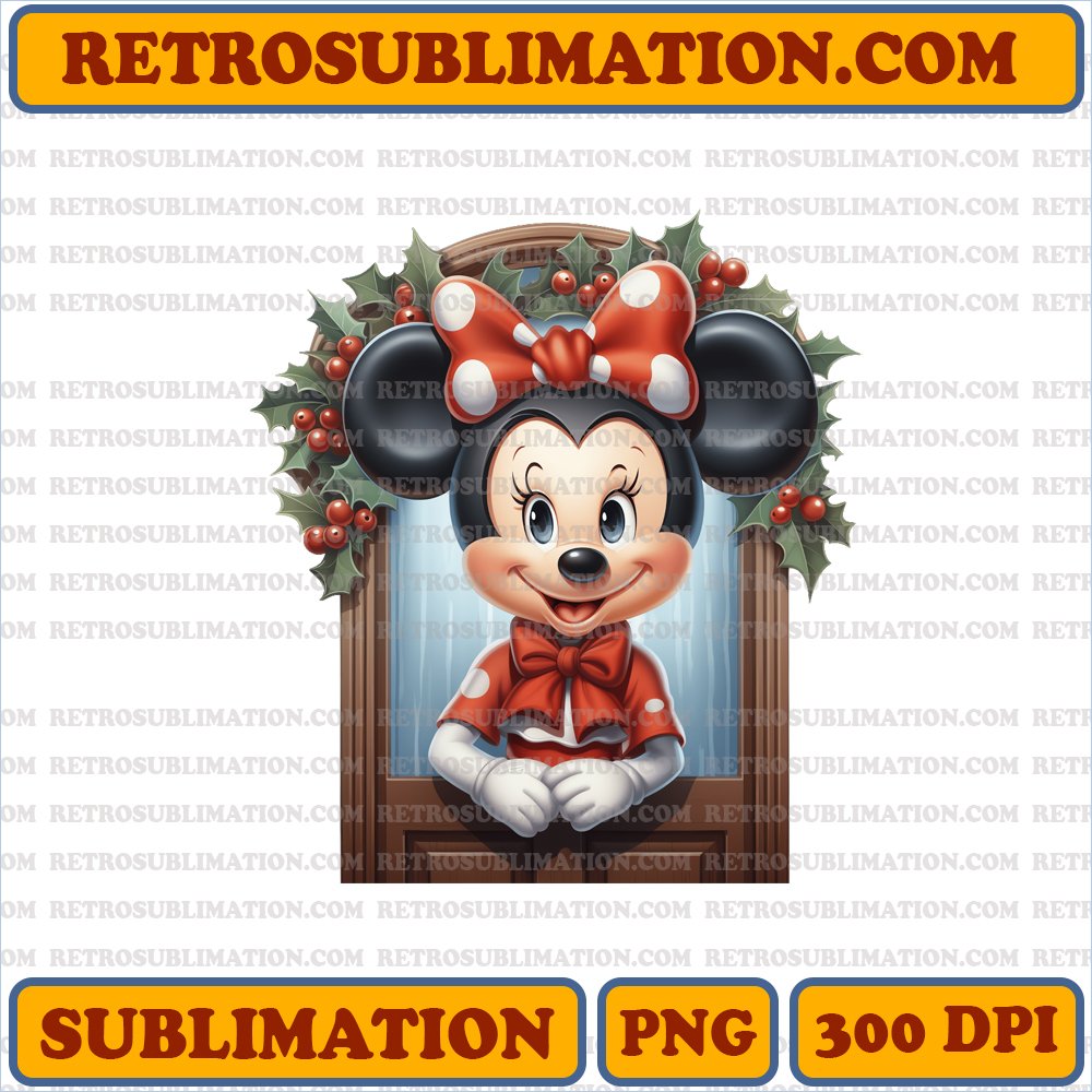 Cheeky Minnie Mouse Mistletoe - Christmas Edition - High-Contrast PNG Digital Download
