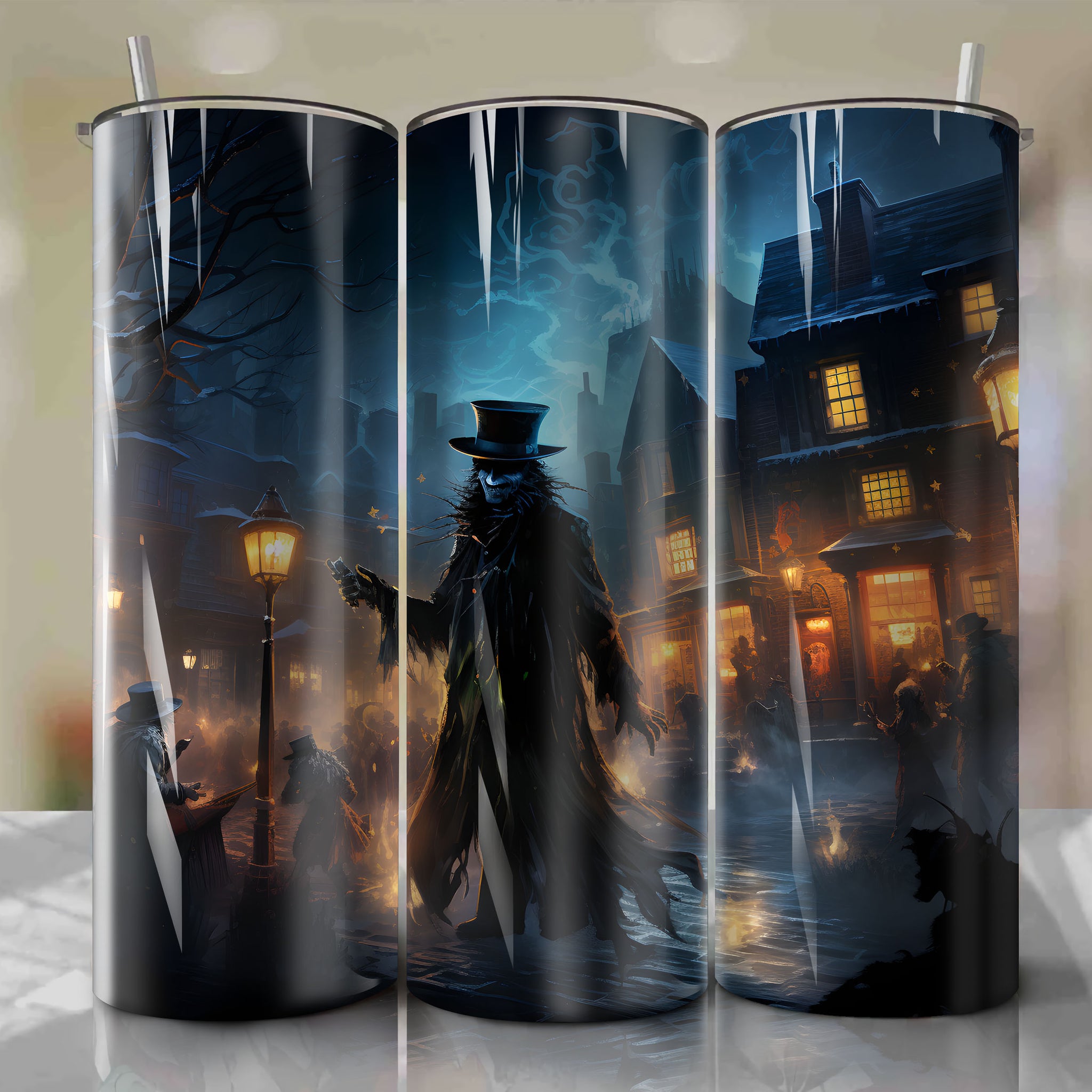 Tumbler Wrap - Scrooge's Journey of Self-Discovery: A Stunning Depiction in Oil Painting
