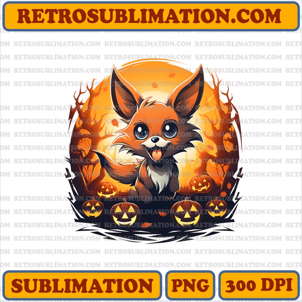 Excited Eevee Halloween PNG Digital Download - Bootleg Style
