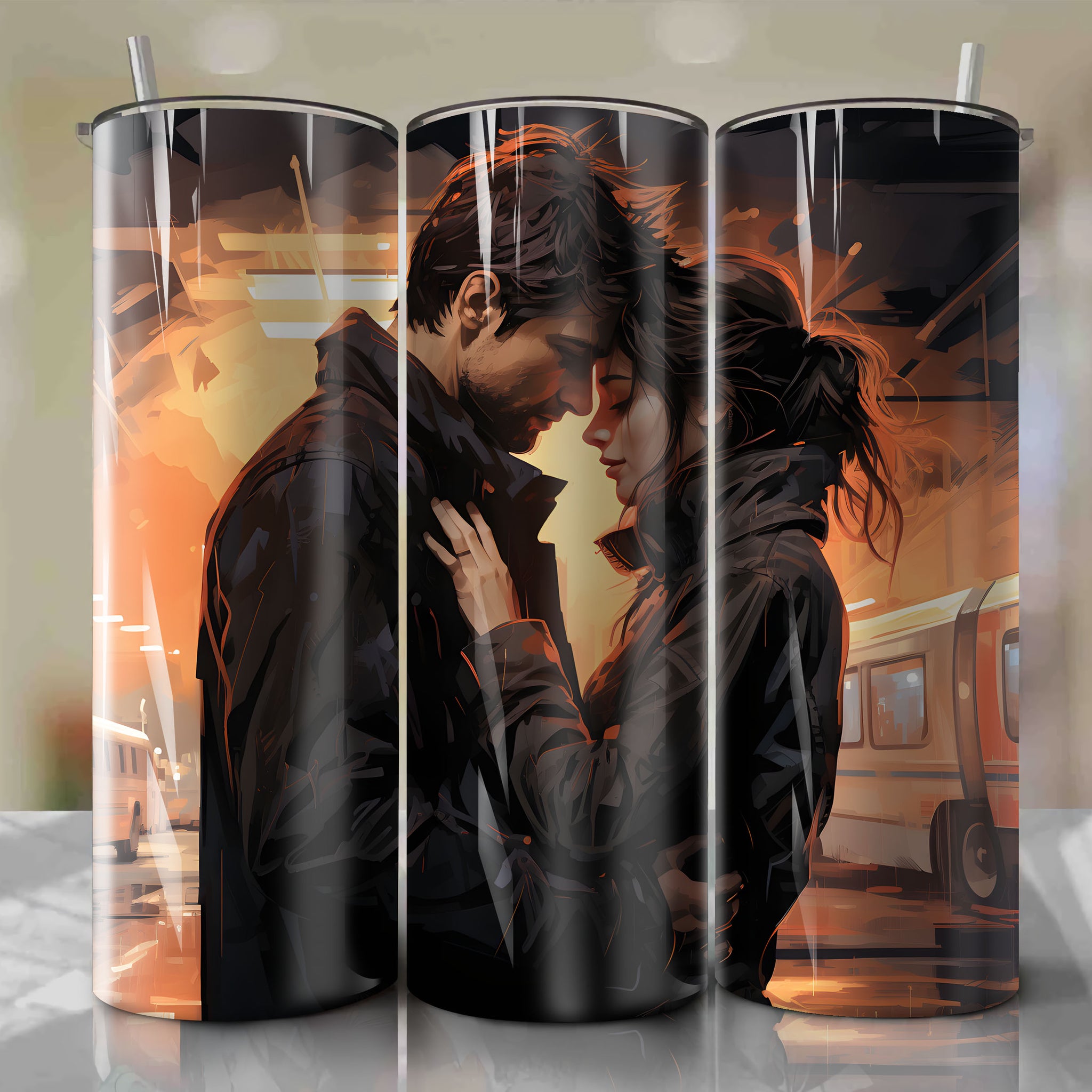 Karen - Emotional Portrayal at London Airport - Tumbler Wrap
