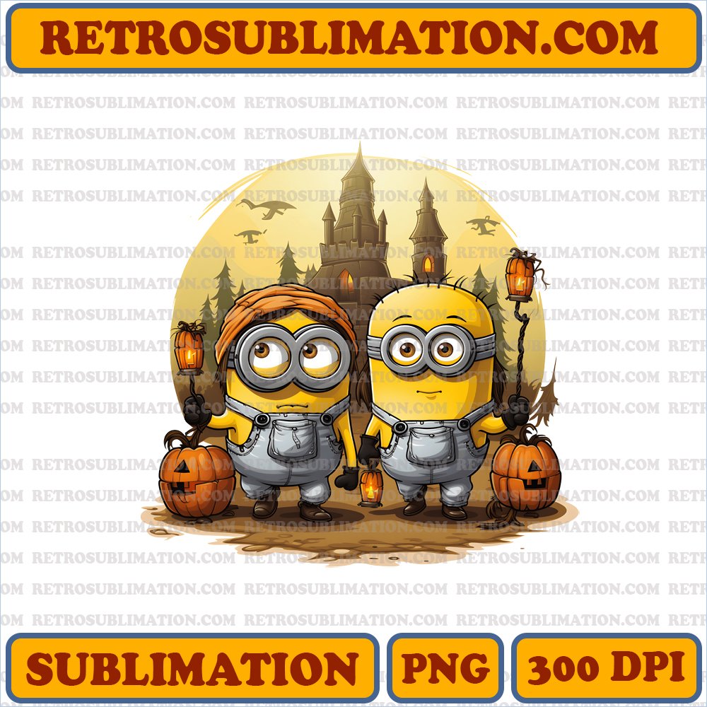 Adventurous Minions - Ghostly Treasure Hunt PNG Sublimation Digital Download
