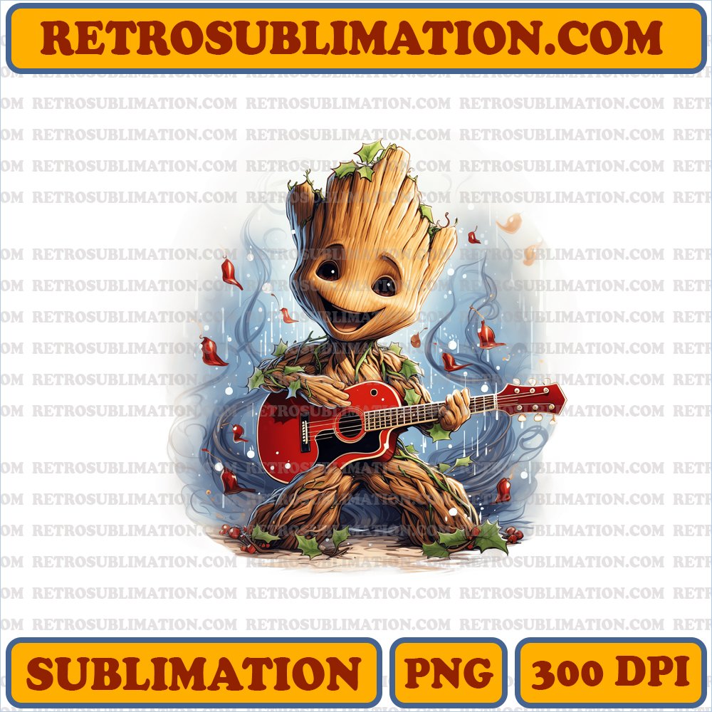 Christmas Groot - Marvel Cartoon - Joyful Rustle Sublimation PNG
