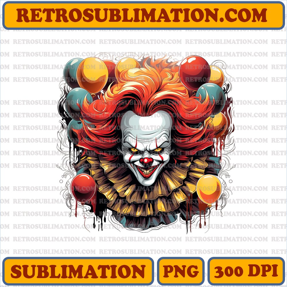 Pennywise Clown - Sinister Presence - High Contrast PNG Digital Download
