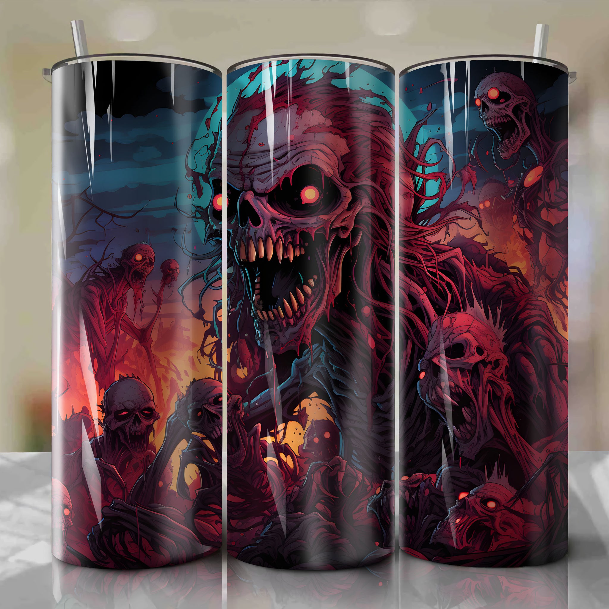 Vibrant 3D Artwork of Eddie from The Walking Dead - Perfectly Capturing His Spirited Personality | 20 Oz Tumbler Wrap
