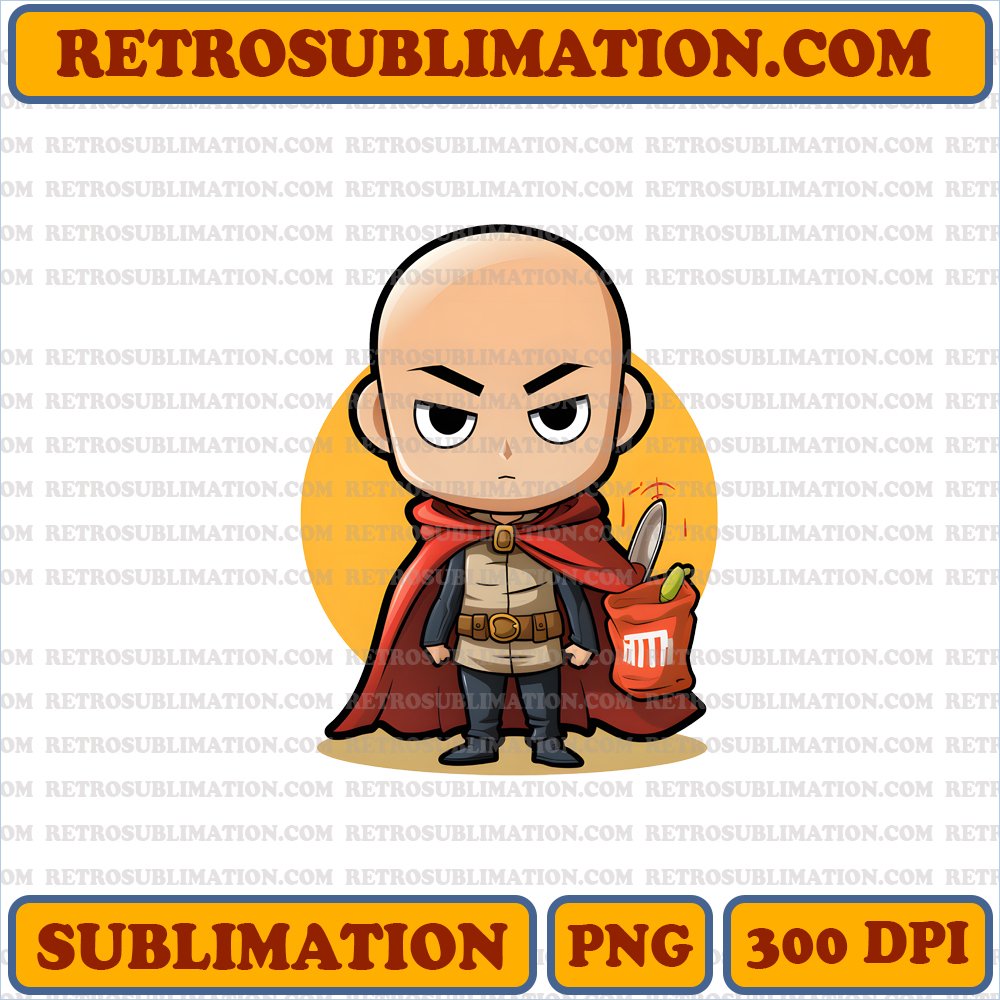 Chibi Saitama Halloween Costume - Digital Download Sublimation PNG
