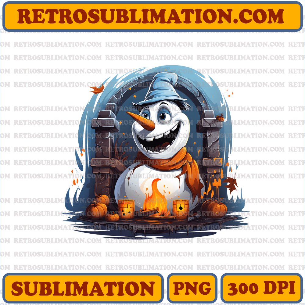 Spooky Olaf - Haunted Fireplace Digital Download - Sublimation PNG
