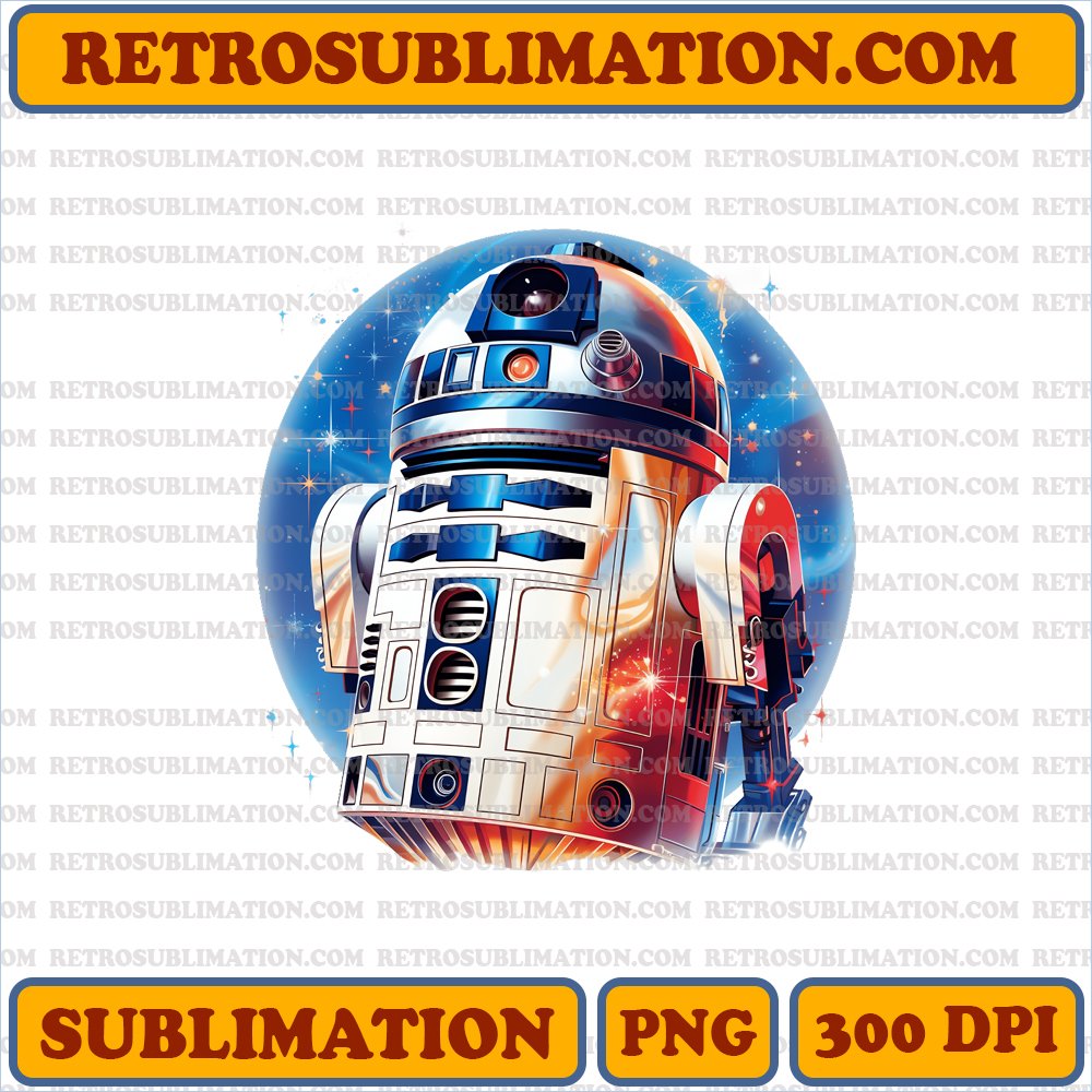 Christmas R2-D2 Festive Hologram Projection - Star Wars - PNG Sublimation Download
