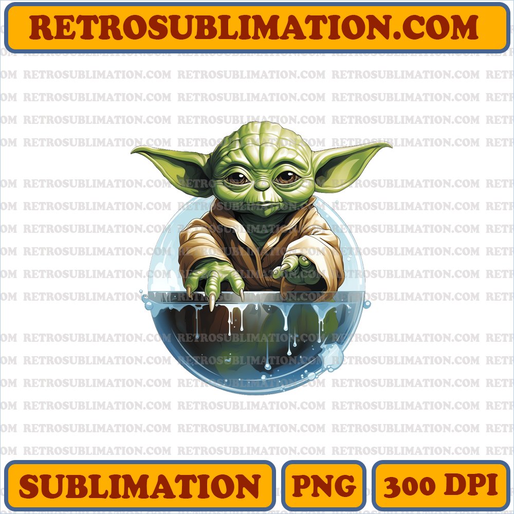 Christmas Yoda Levitating Ornaments - Star Wars Cartoon - Sublimation PNG Download
