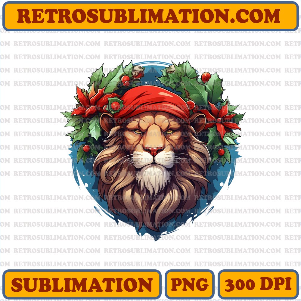 Christmas Scar - Wreath Mane - Humorous Sublimation PNG Download
