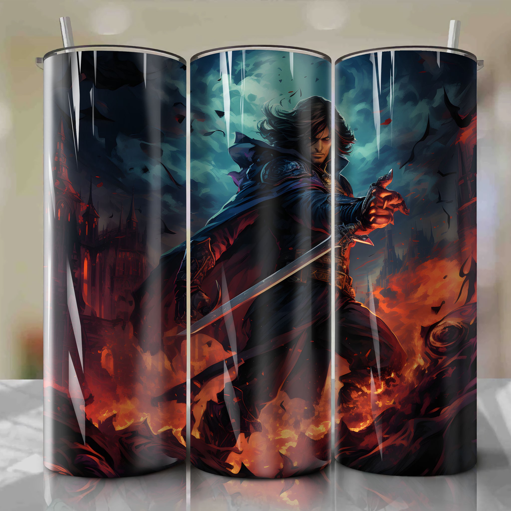 Vibrant Richter Belmont - Castlevania Vampire Hunter on 20 Oz Tumbler Wrap
