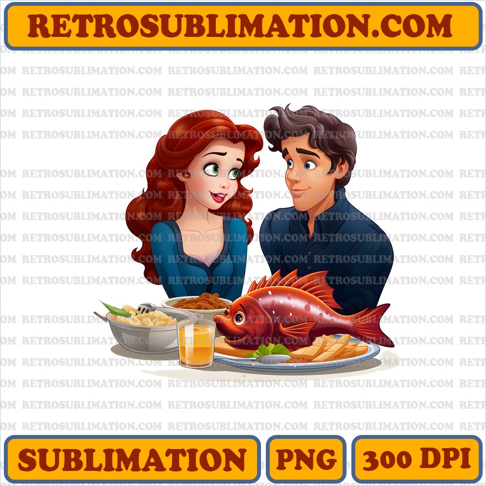 <Curious Ariel and Friends> Thanksgiving Sublimation PNG Digital Download
