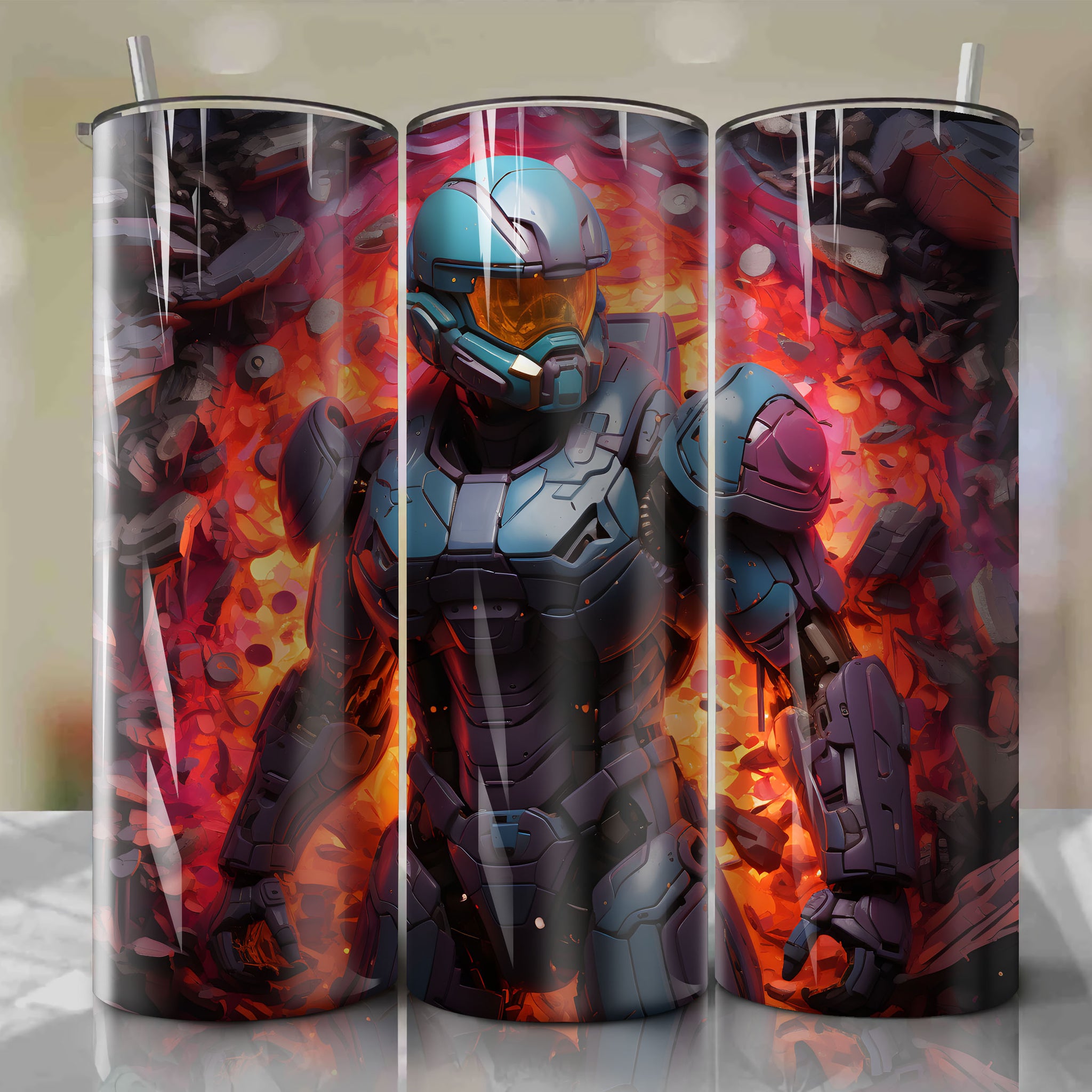 20 Oz Tumbler Wrap - Stunning Metroid Series Artwork by Dan Mumford
