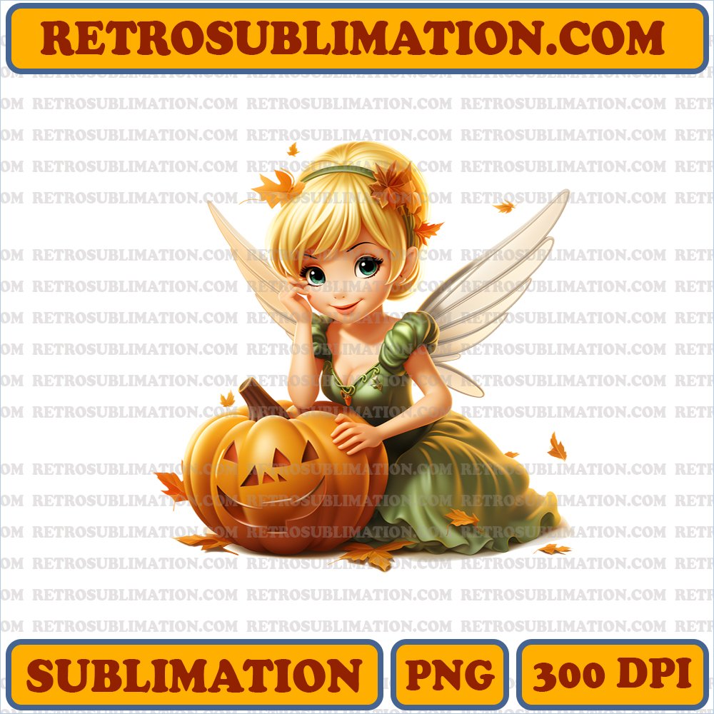 <Magical Tinker Bell> Pumpkin Carving Power - Digital Download Sublimation PNG
