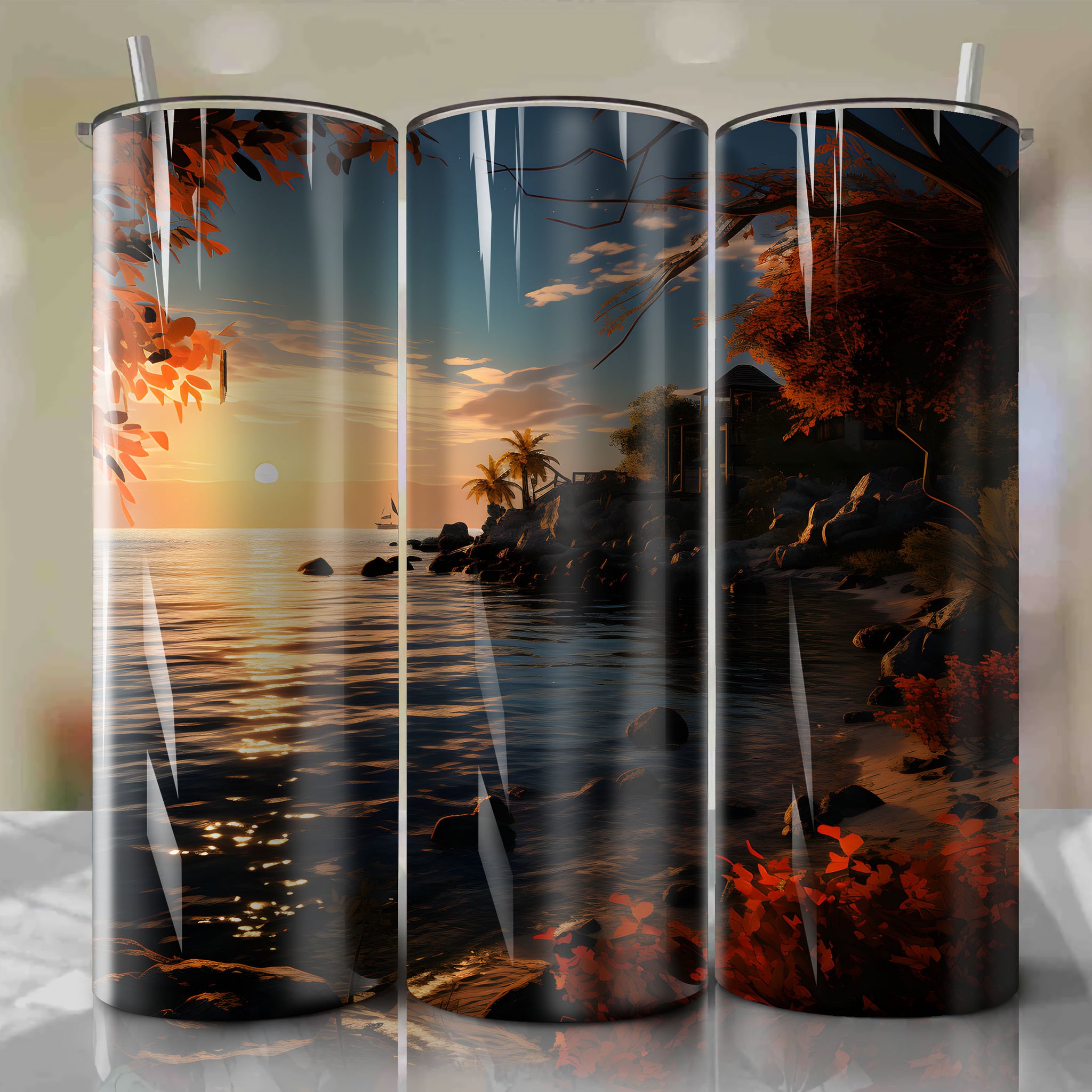 Caribbean Autumn: Tumbler Wrap with Golden Hour Vibes - Low ISO & f/16 Aperture
