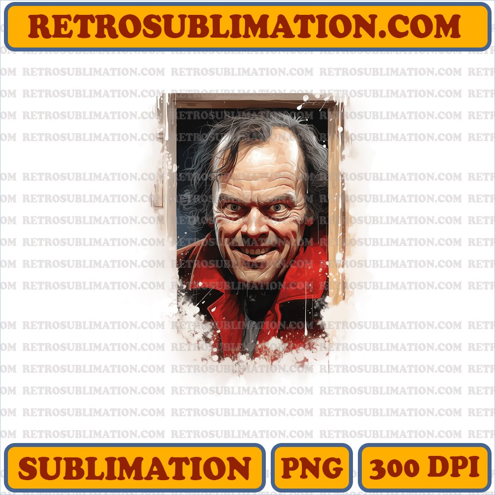 Sinister Christmas Jack Torrance - Haunting Cartoon - PNG Sublimation Download
