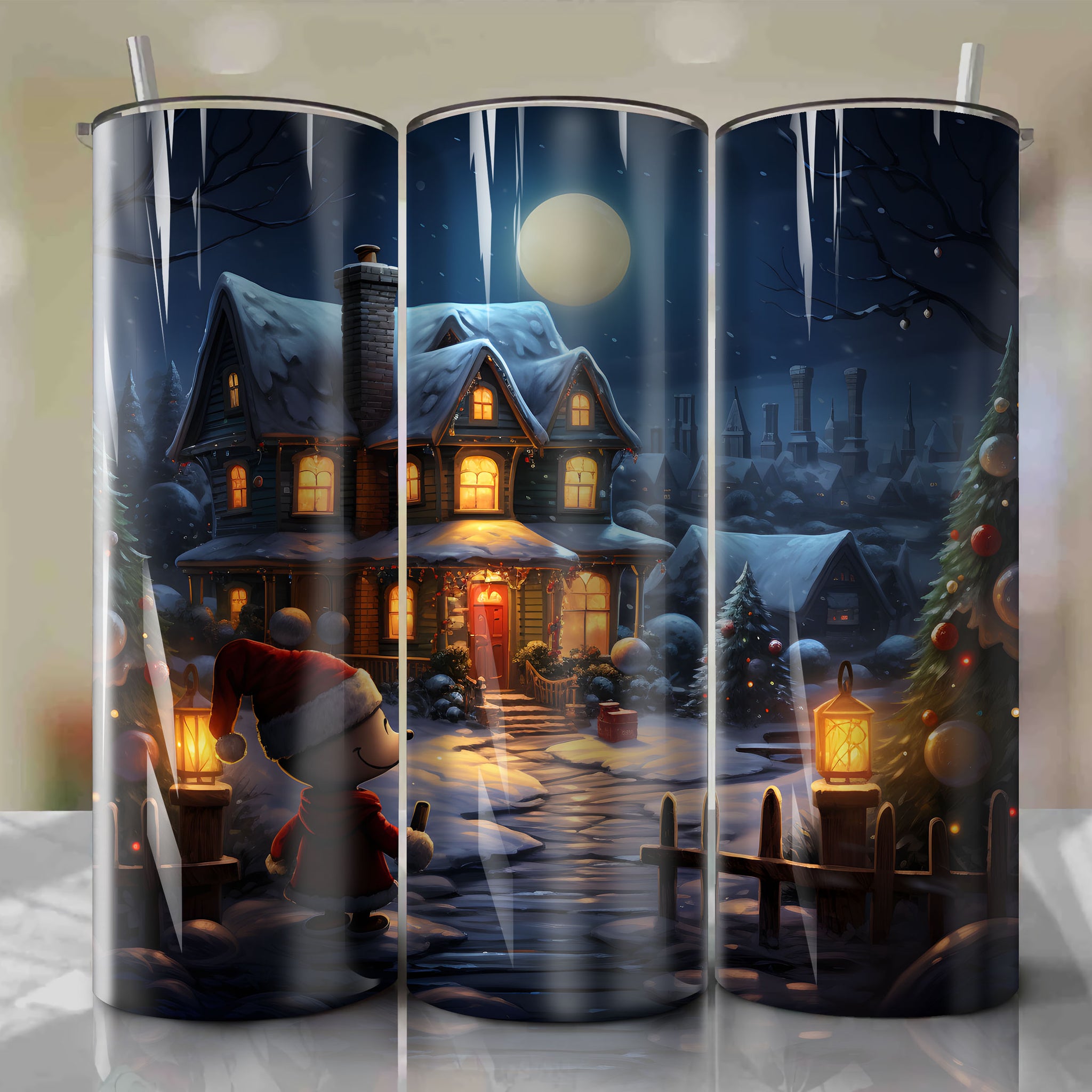 Sally's Christmas Cheer - Tumbler Wrap in Stunning Digital Illustration
