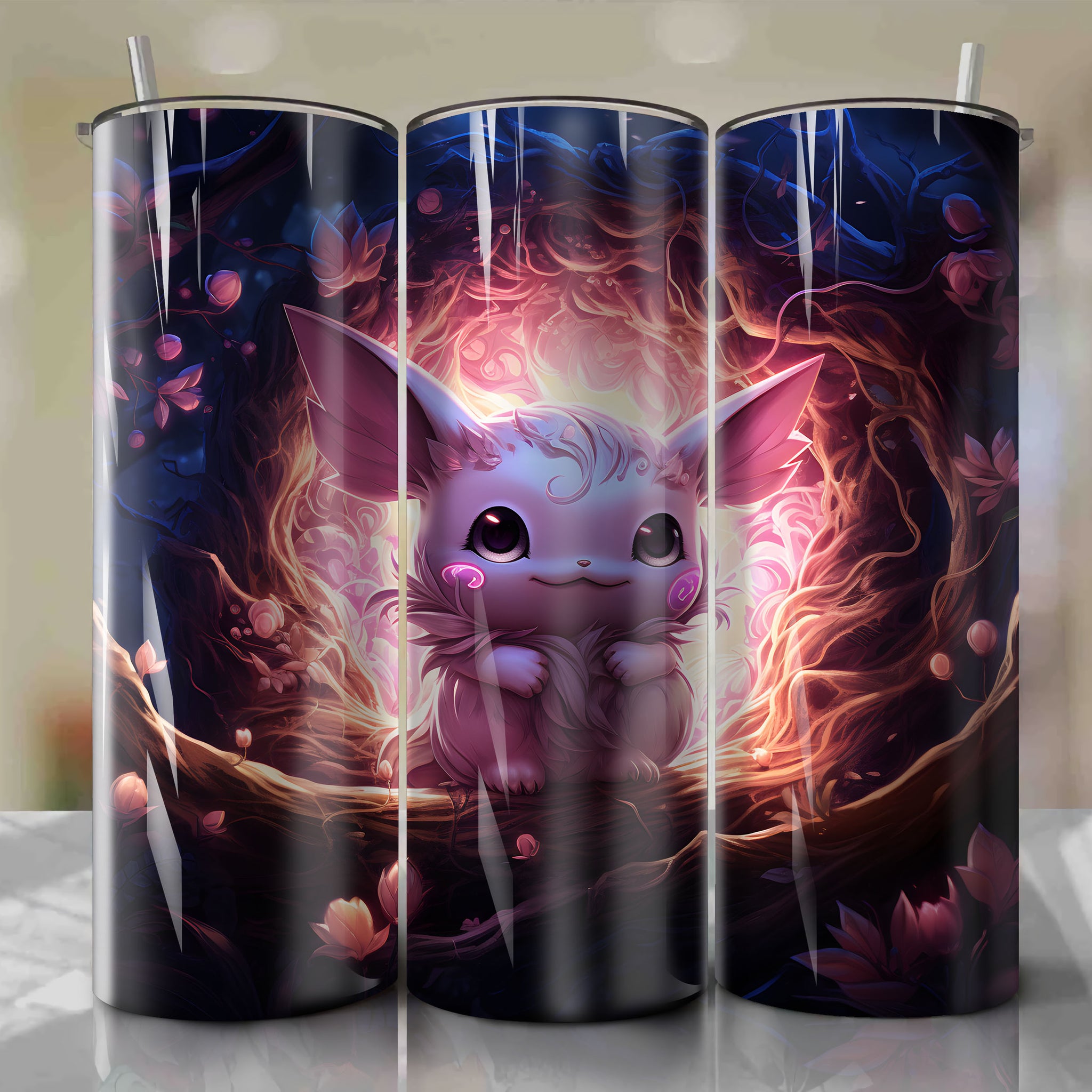 Enchanting Clefairy 20 Oz Tumbler Wrap - Captivating Fairy Design for Magical Moments
