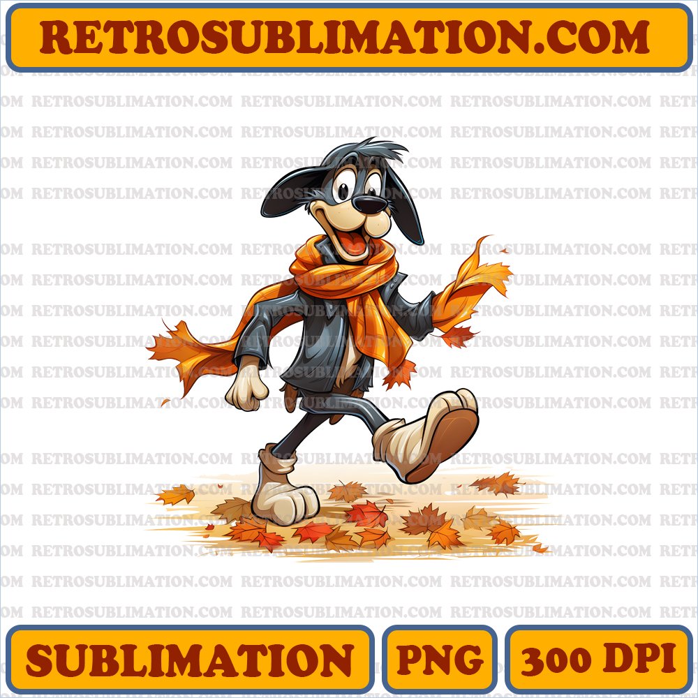 Festive Goofy Sublimation PNG Digital Download - Thanksgiving Bootleg Vibes with Scarf & Boots - Unique & Creative
