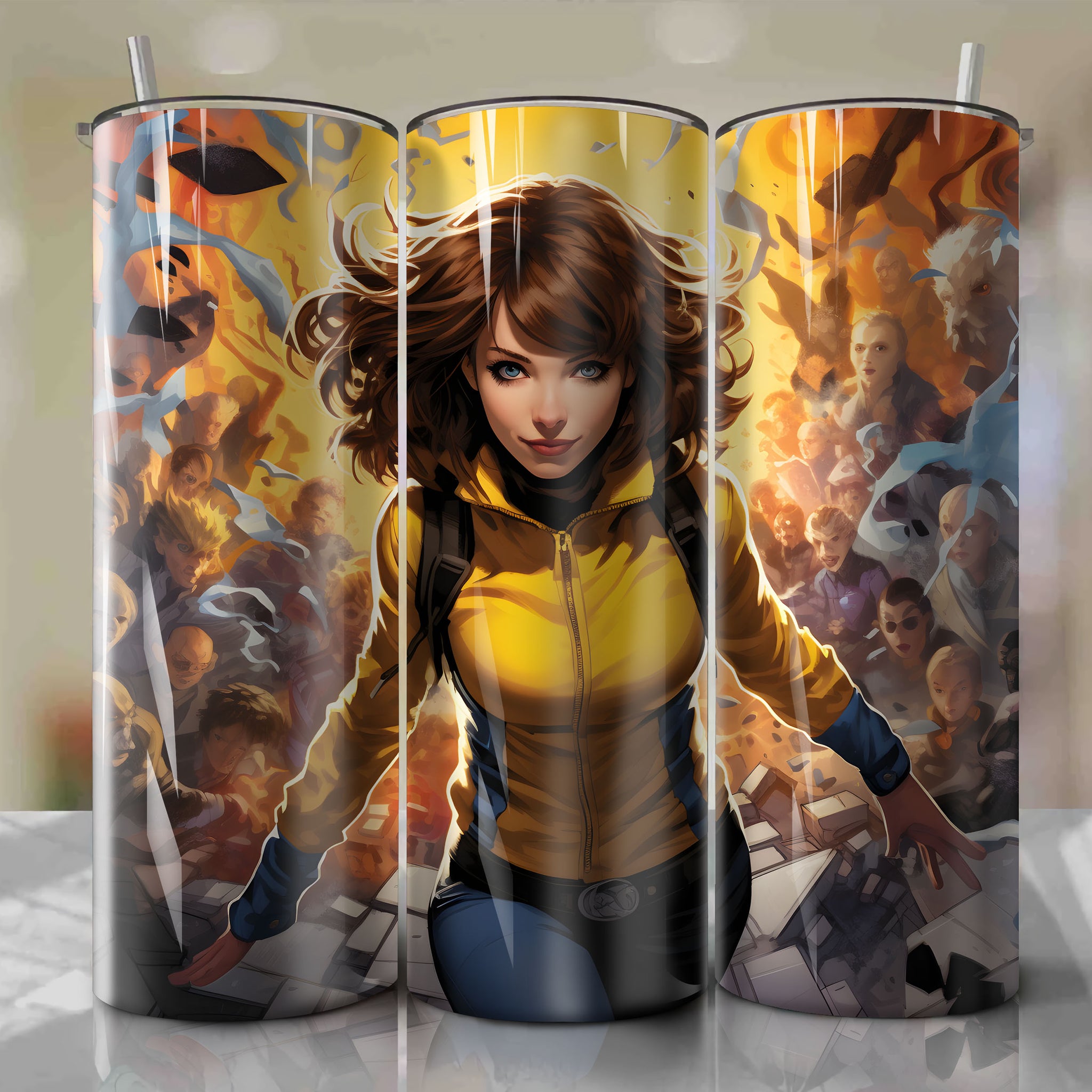 Shadowcat: Embracing Justice and Youthful Optimism on a Vibrant 20 Oz Tumbler Wrap
