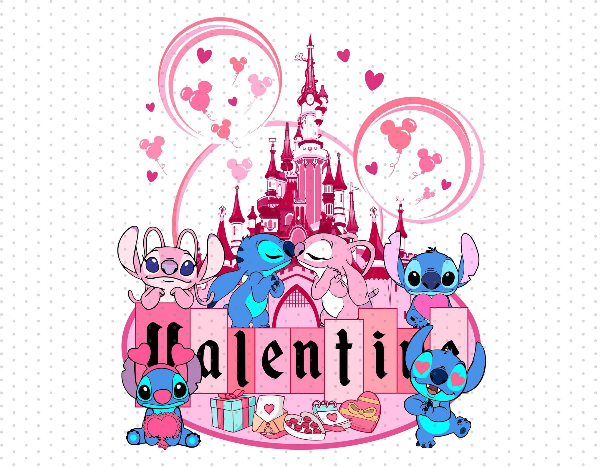 Stitch And Angel PNG File - Valentine's Day - PNG File - Instant Download