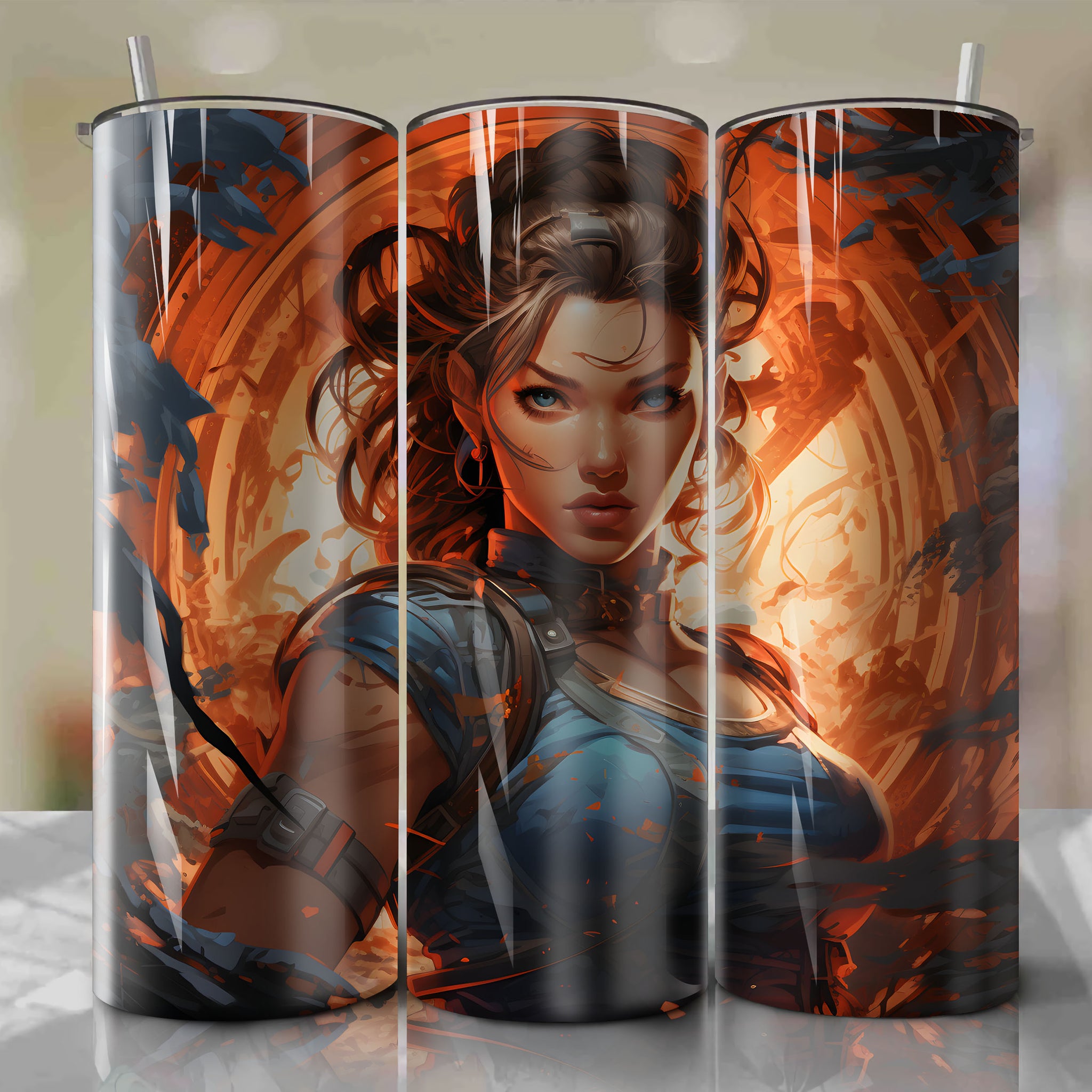 Street Fighter II Inspired 20 Oz Tumbler Wrap - Limited Edition Artistic Design