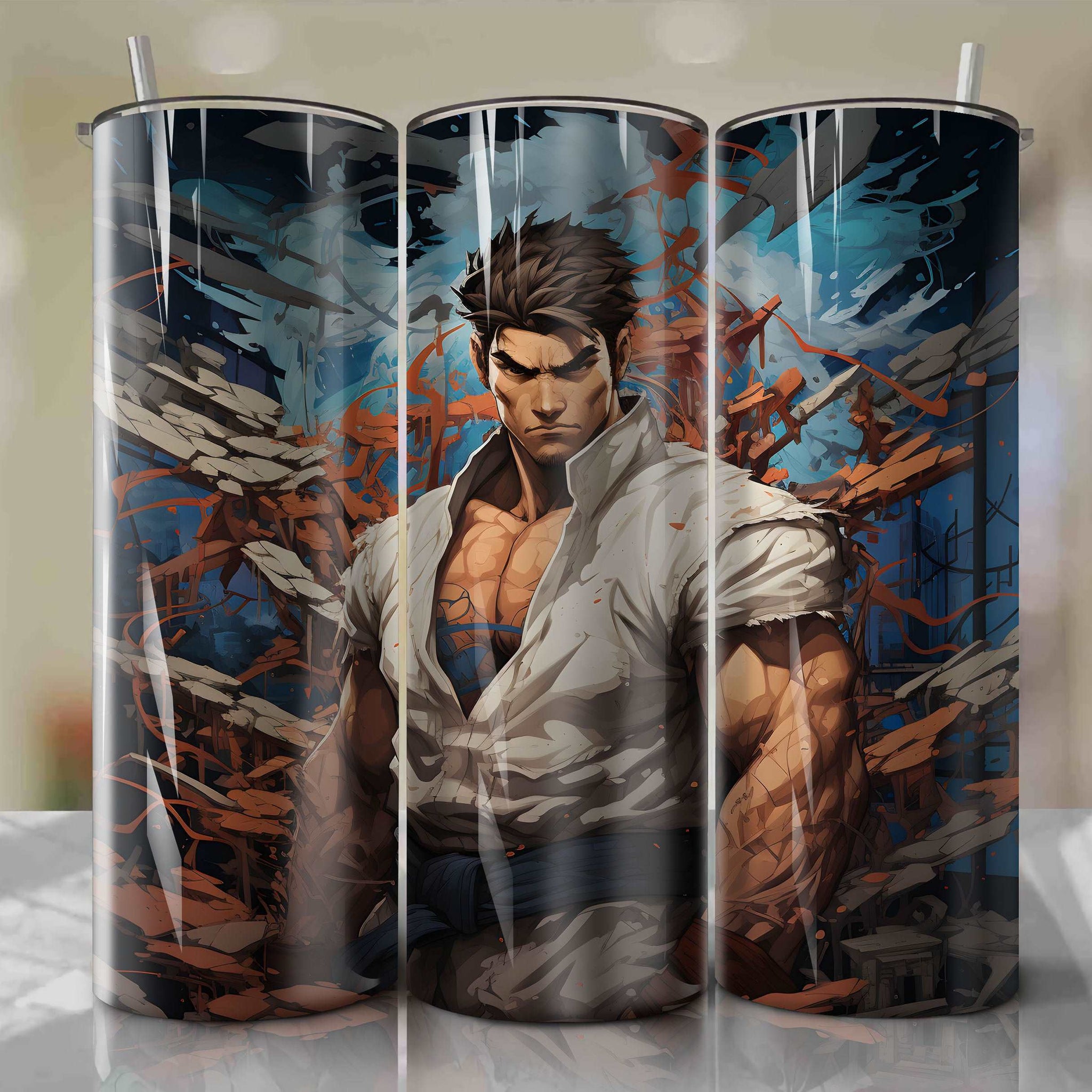 Ryu 20 Oz Tumbler Wrap - Artistic 3D Illustration of Ryu by Dan Mumford