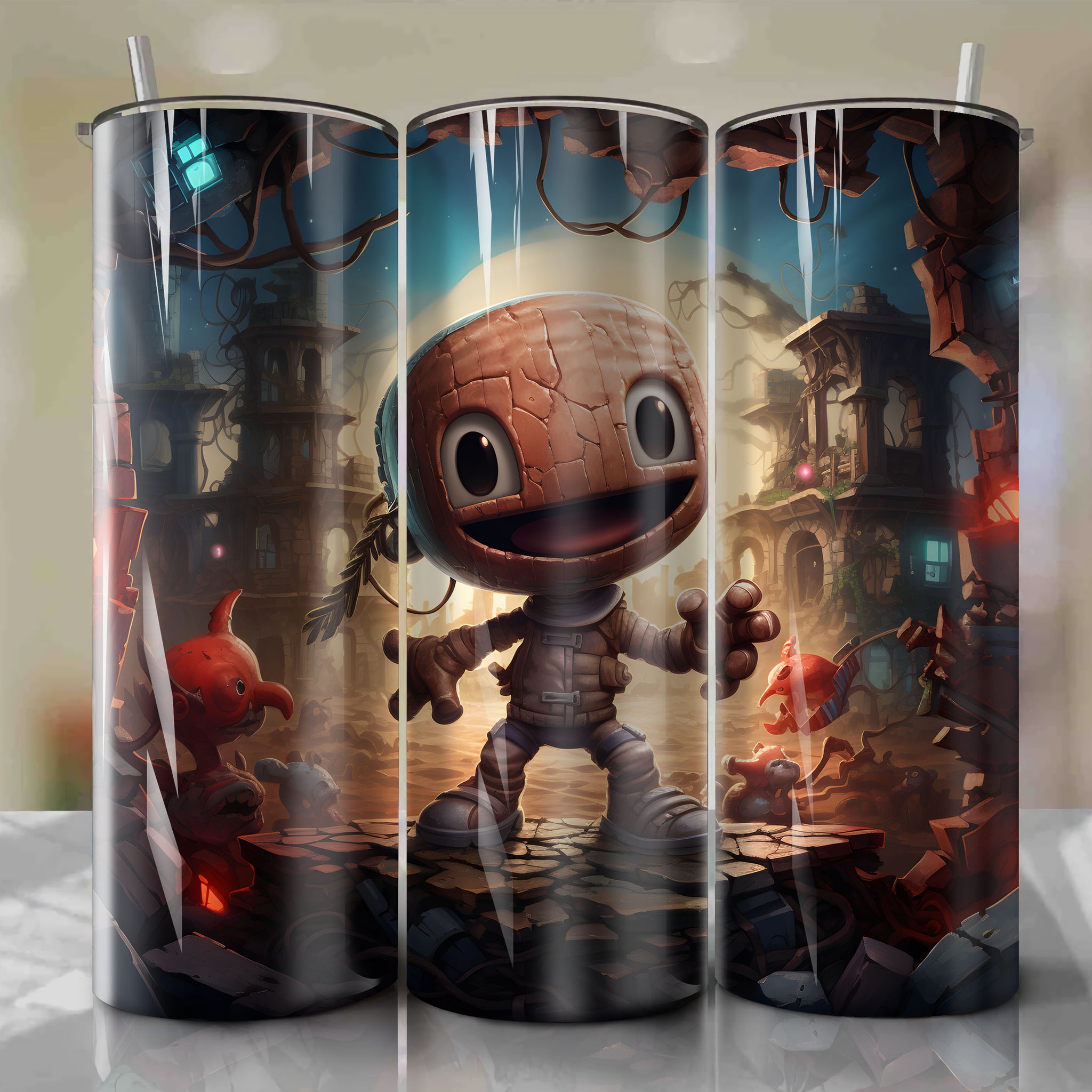 Graffiti-inspired Sackboy emerges from a plaster cast in charming 3D illustration