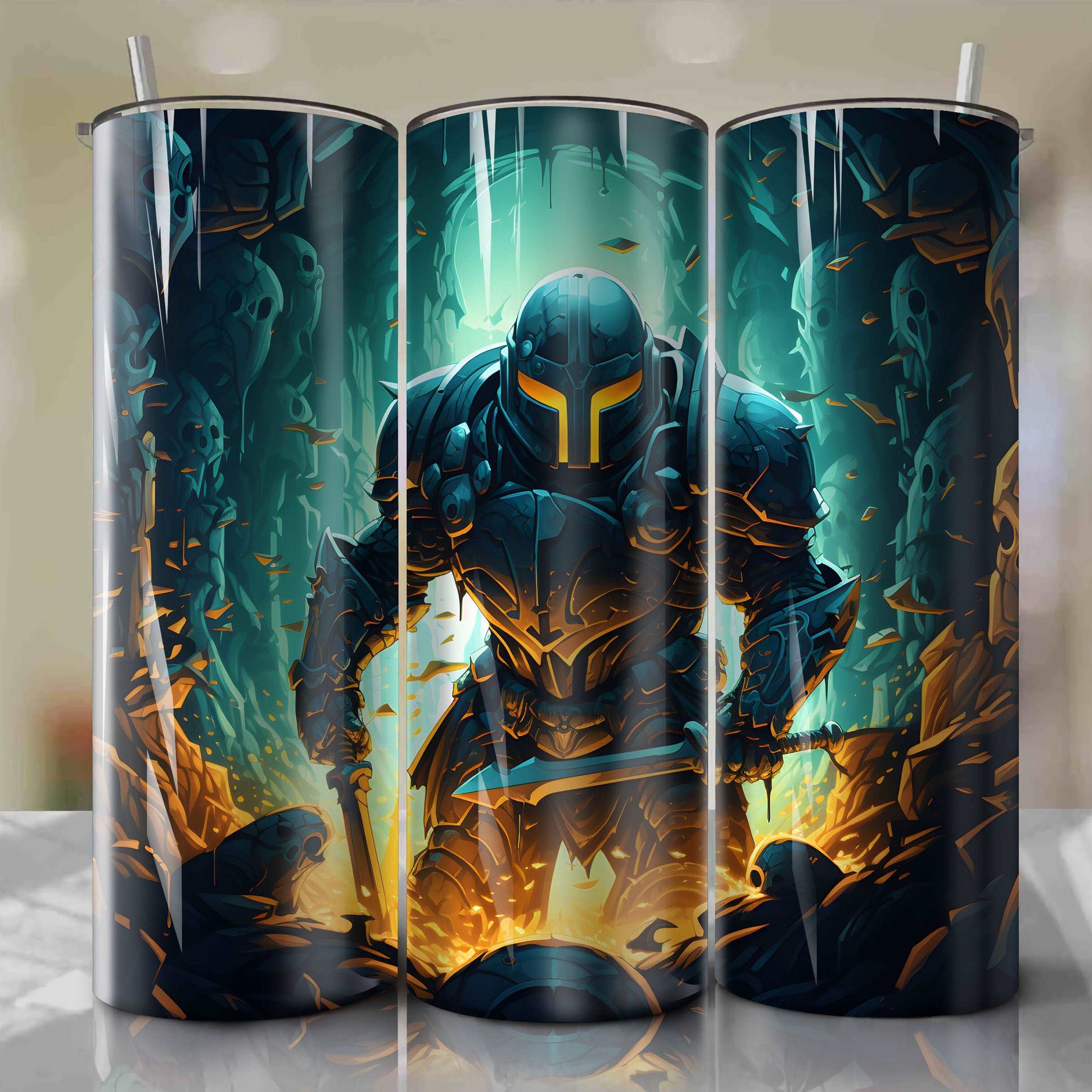 Elegant 20 Oz Tumbler Wrap - Charming 3D Shovel Knight Art by Dan Mumford