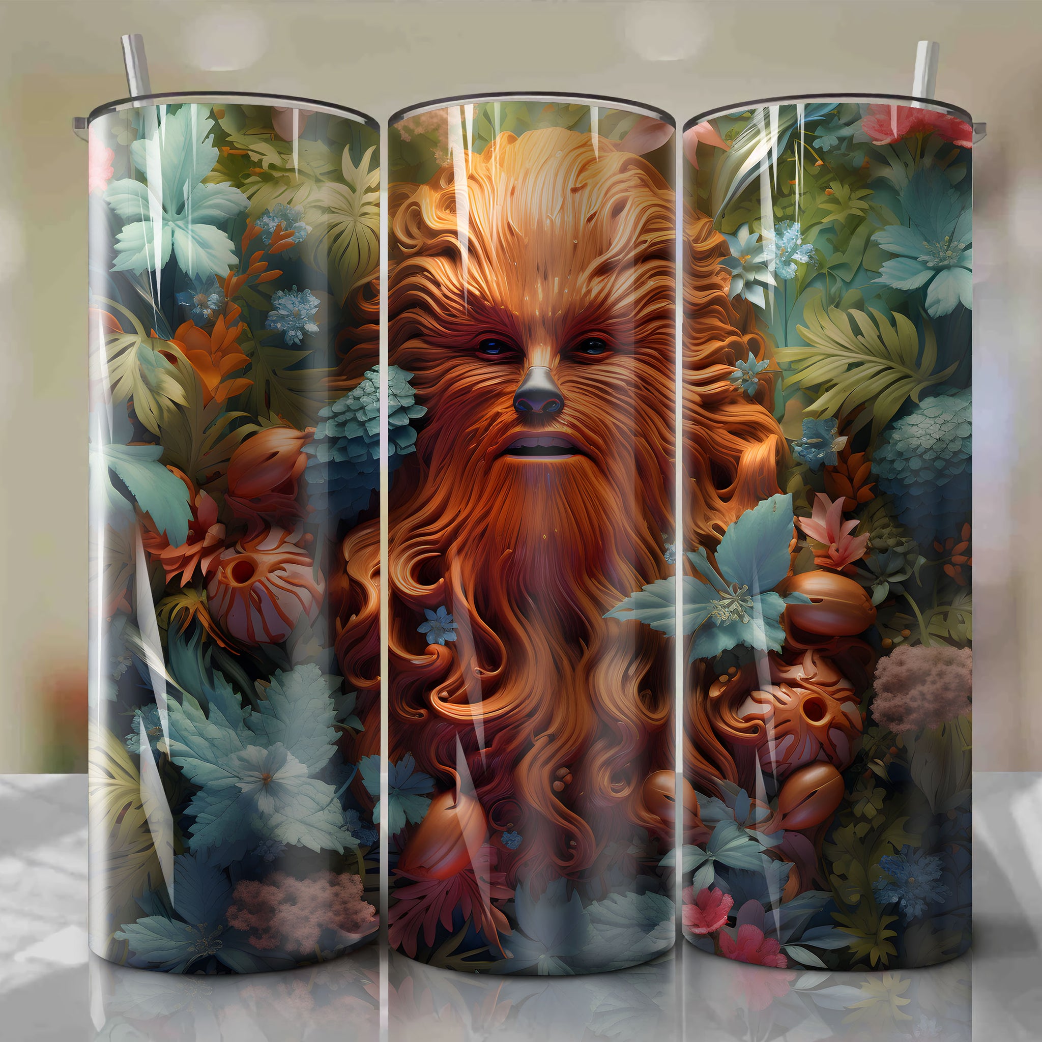 Skinny Tumbler 20oz Wrap PNG - Sublimation - Digital Download - Chewbacca