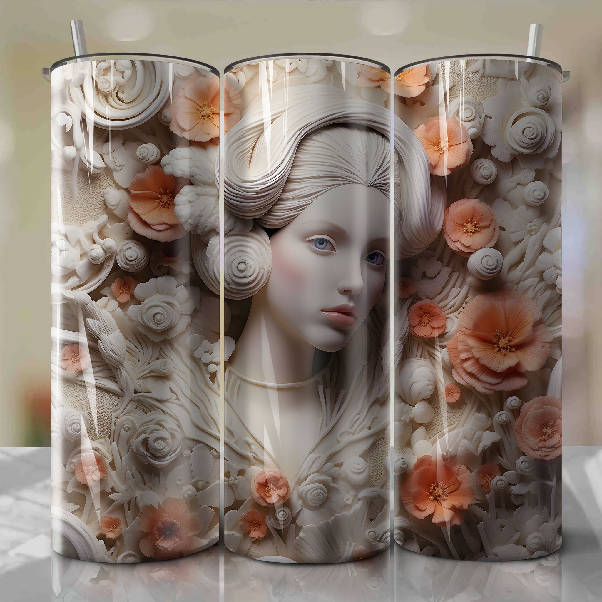 Skinny Tumbler 20oz Wrap PNG - Sublimation - Digital Download - Princess Leia Organa