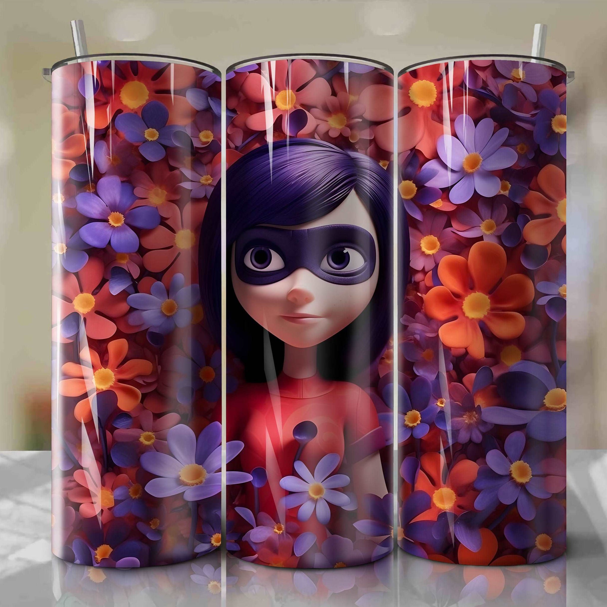 Shop the Stunning Violet Parr 3D Floral Skinny Tumbler - 20oz Wrap | S