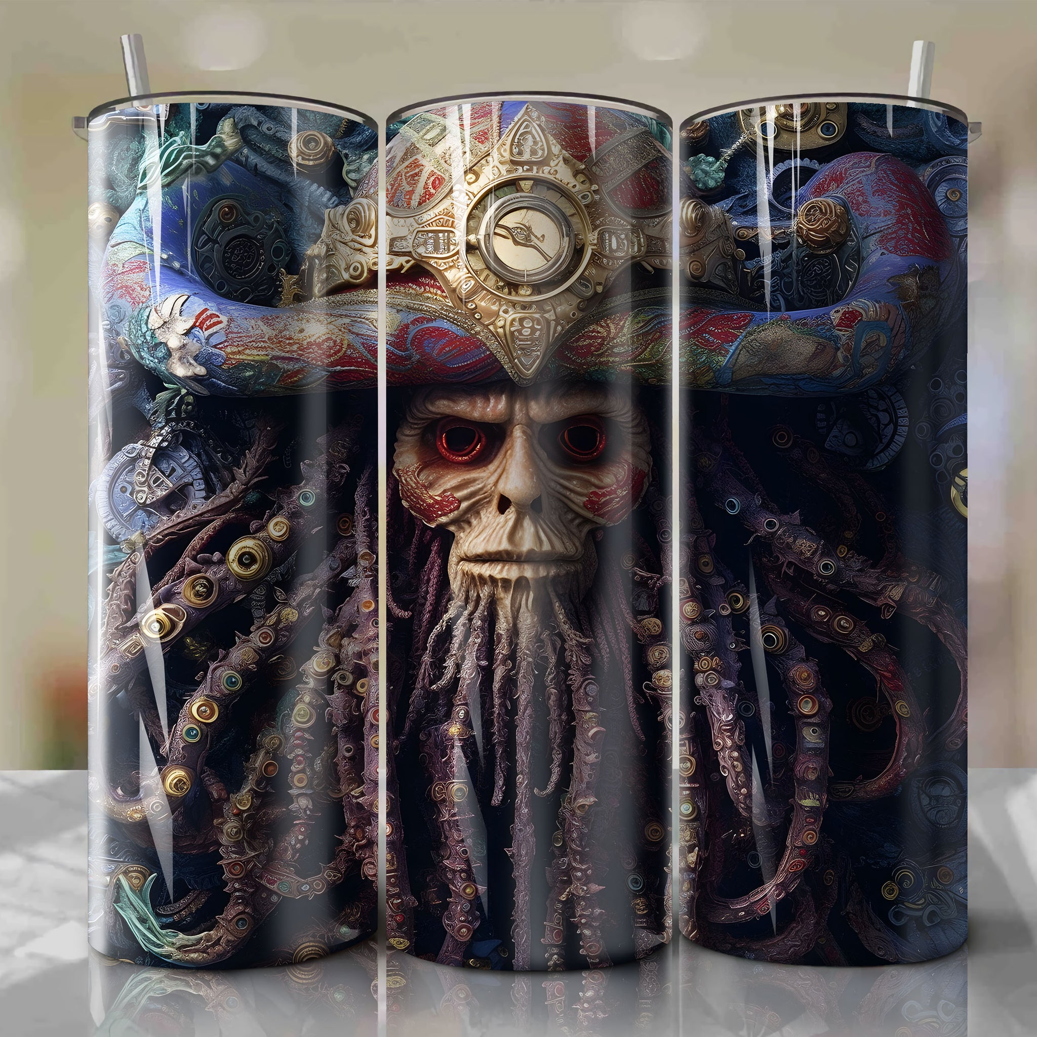 Davy Jones 3D Floral Skinny Tumbler 20oz Wrap PNG - Sublimation - Digital Download