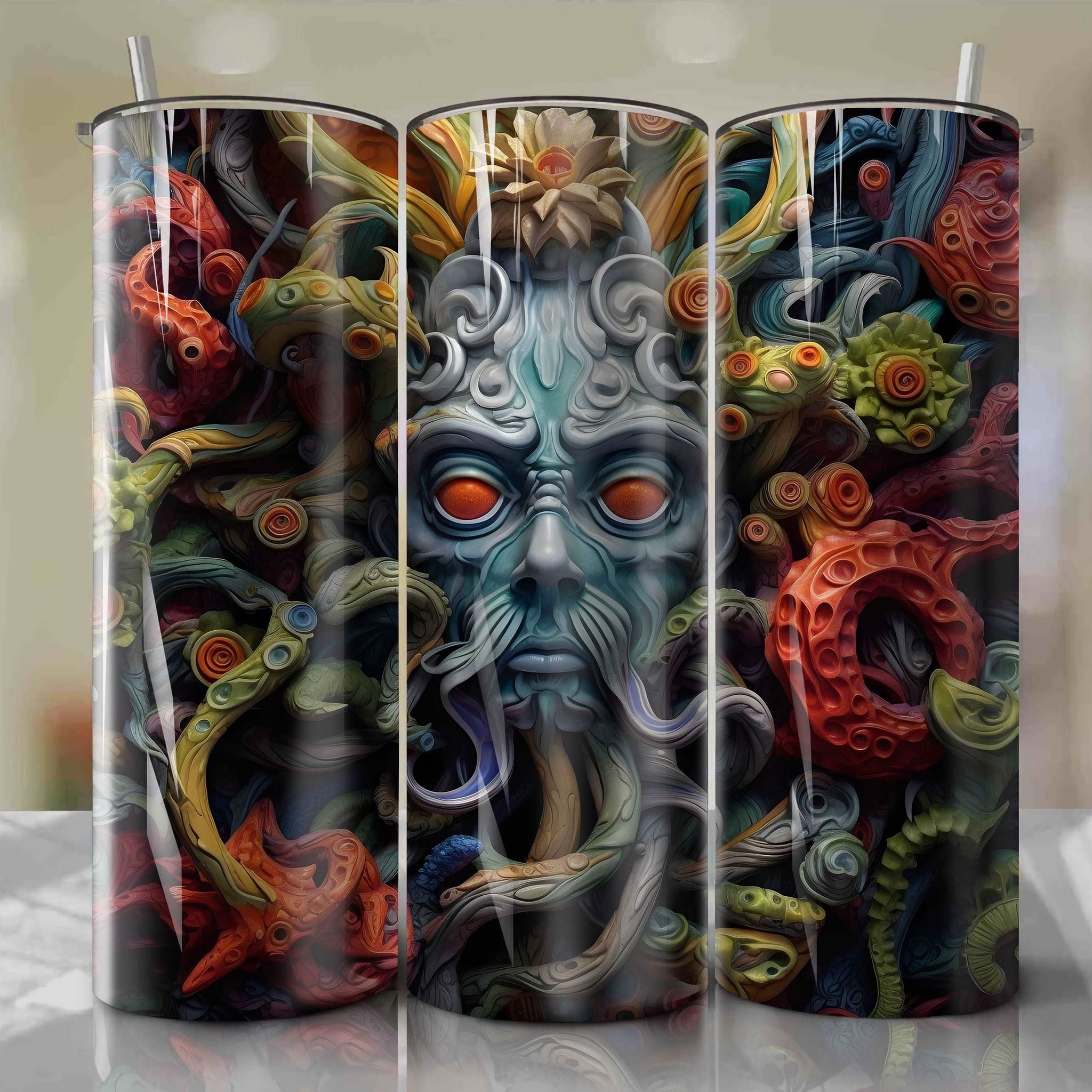 Davy Jones 3D Floral Skinny Tumbler 20oz Wrap PNG - Sublimation - Digital Download