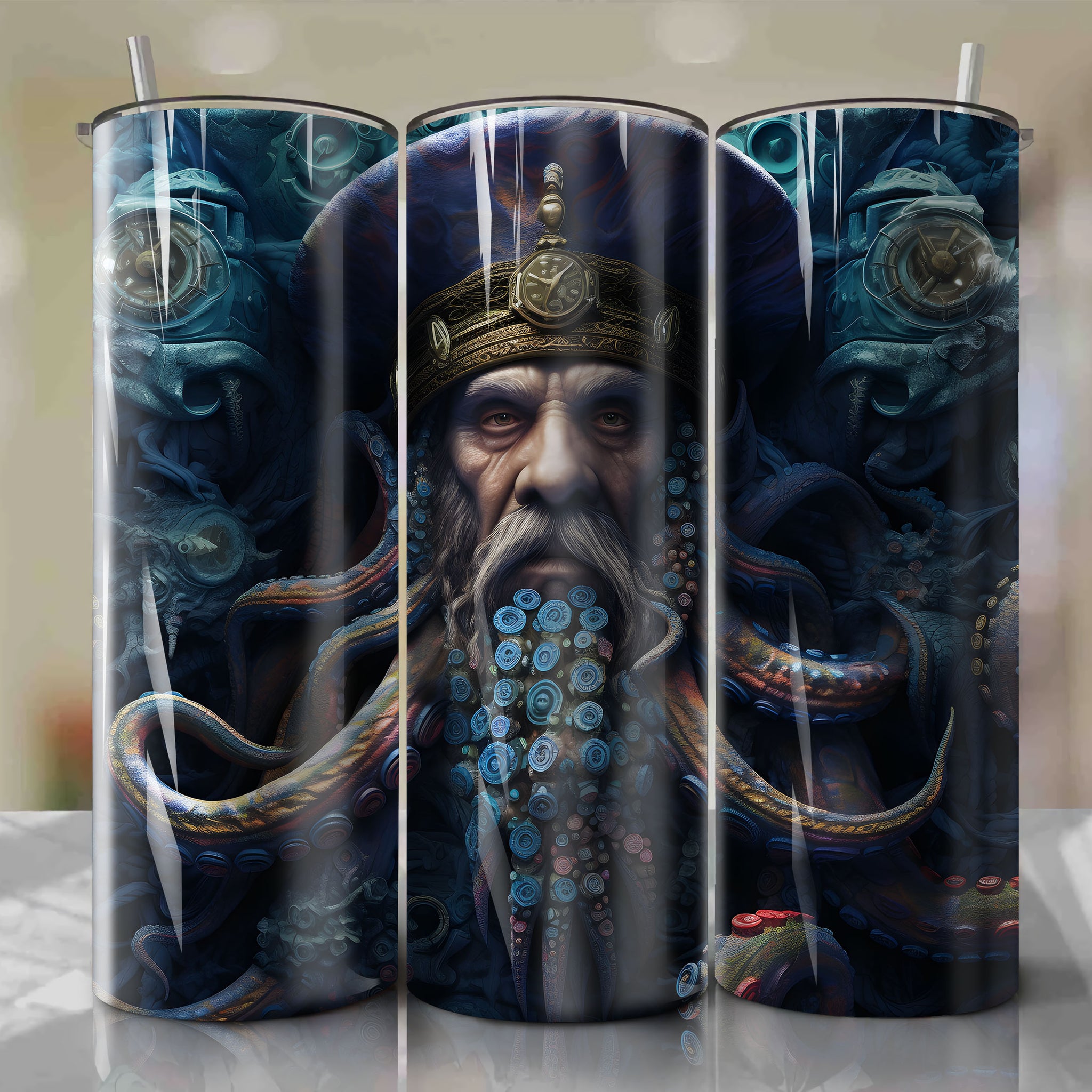 Davy Jones 3D Floral Skinny Tumbler 20oz Wrap PNG - Sublimation - Digital Download