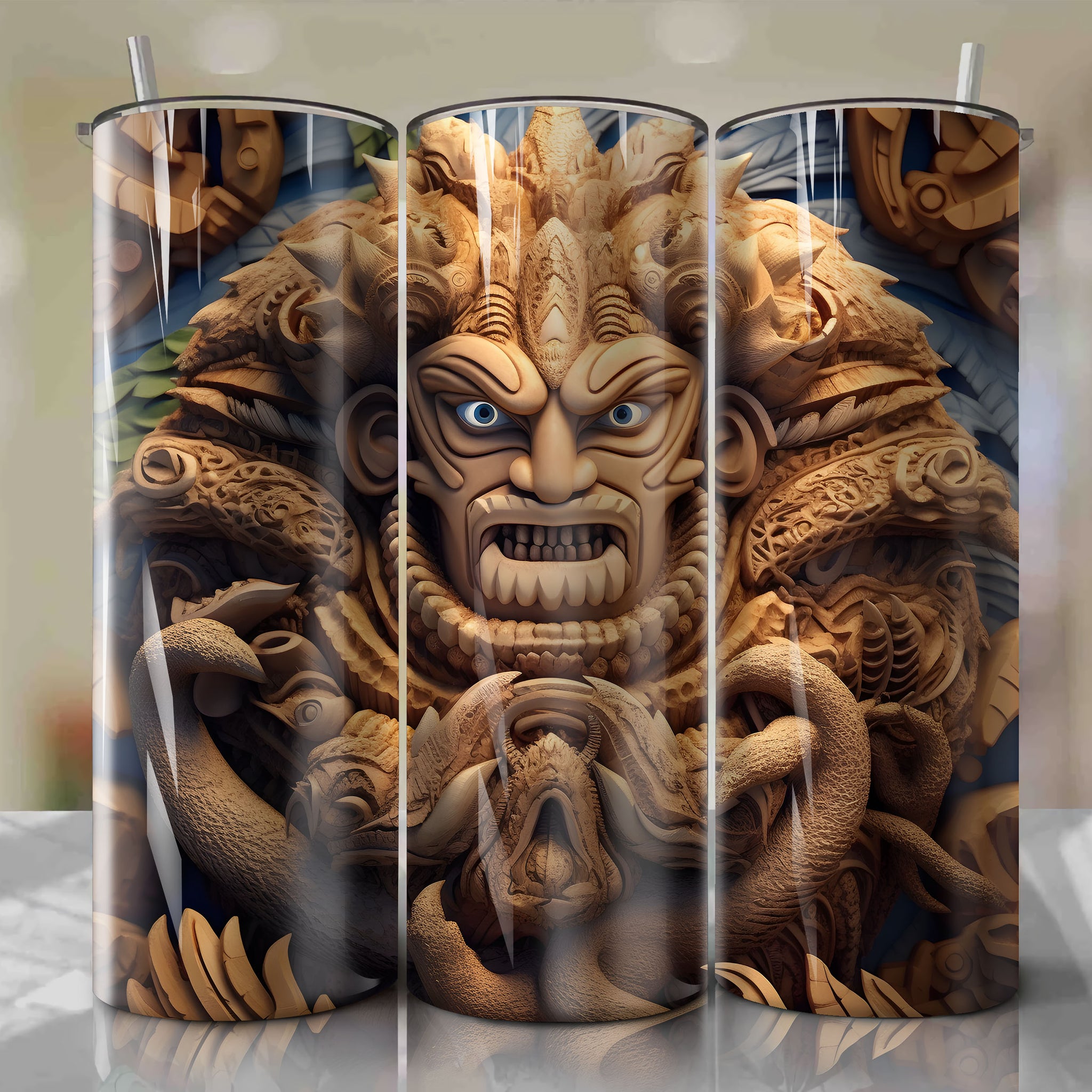 Moana II The Lost Island - Tamatoa 3D Wooden Skinny Tumbler 20oz Wrap PNG - Sublimation - Digital Download