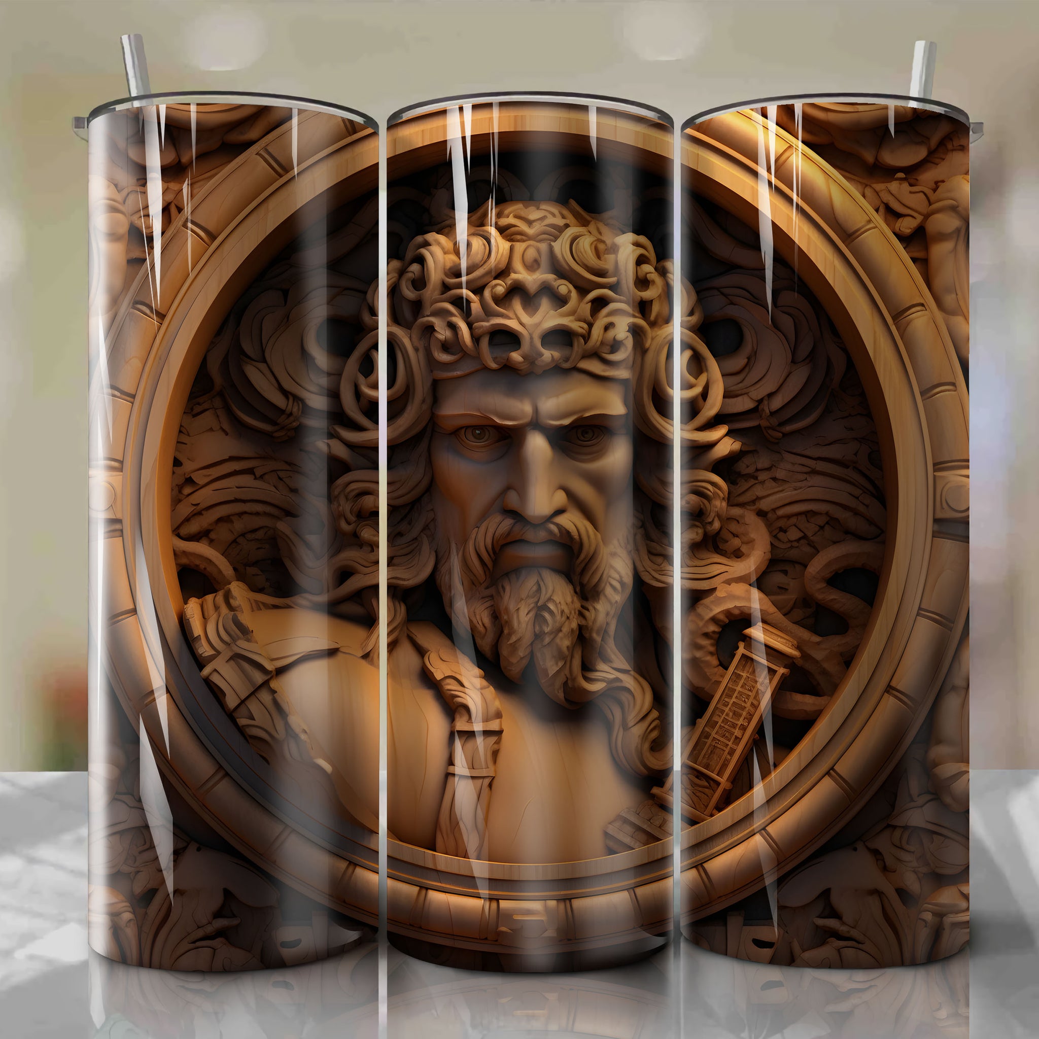 Hercules - Hercules 3D Wooden Skinny Tumbler 20oz Wrap PNG - Sublimation - Digital Download