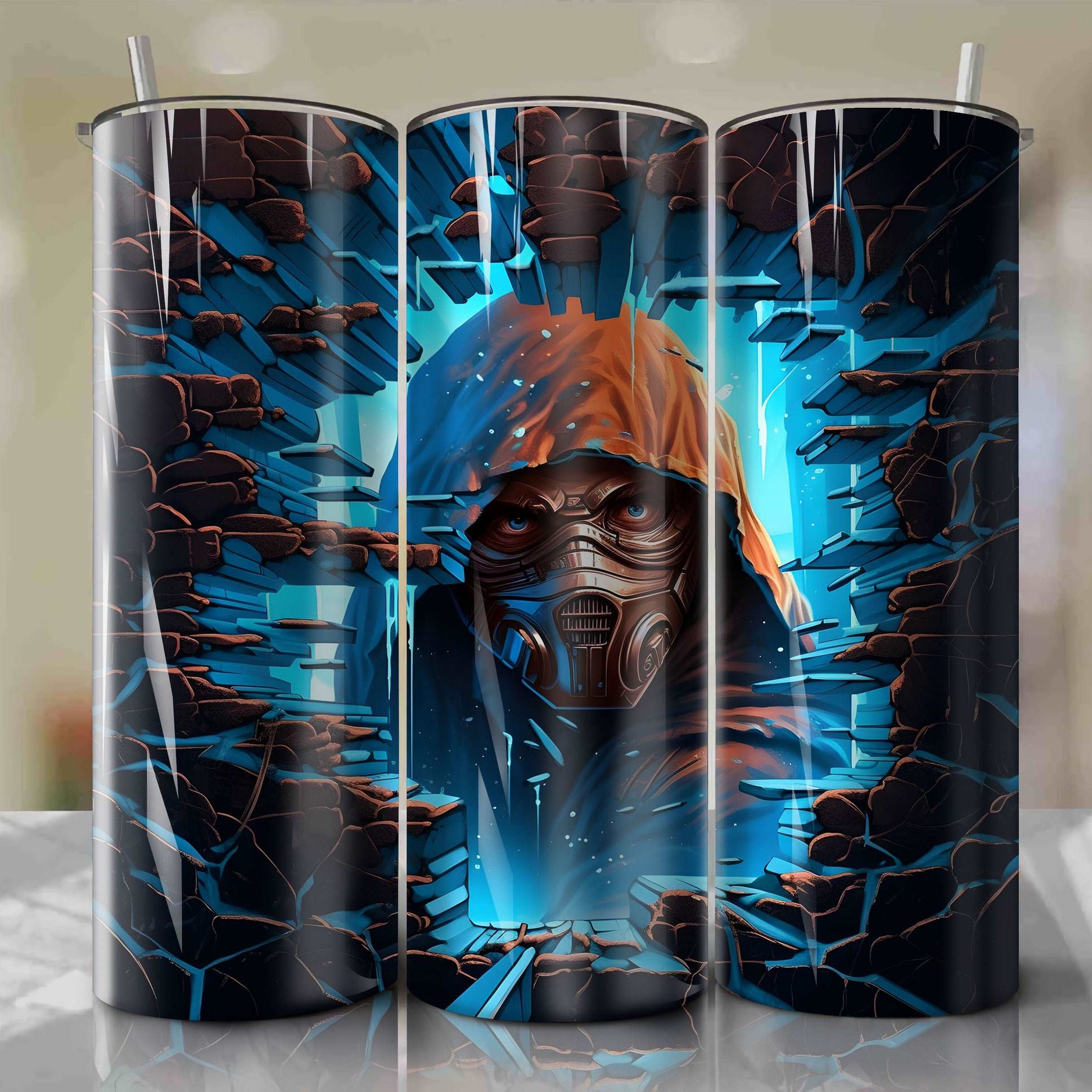 Star Wars Crack 3D Skinny Tumbler 20oz Wrap PNG - Sublimation - Digital Download