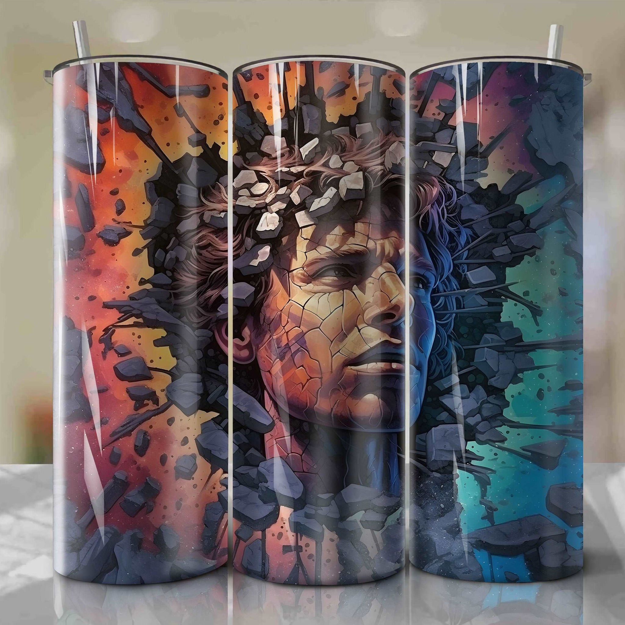 Star Wars Crack 3D Skinny Tumbler 20oz Wrap PNG - Sublimation - Digital Download