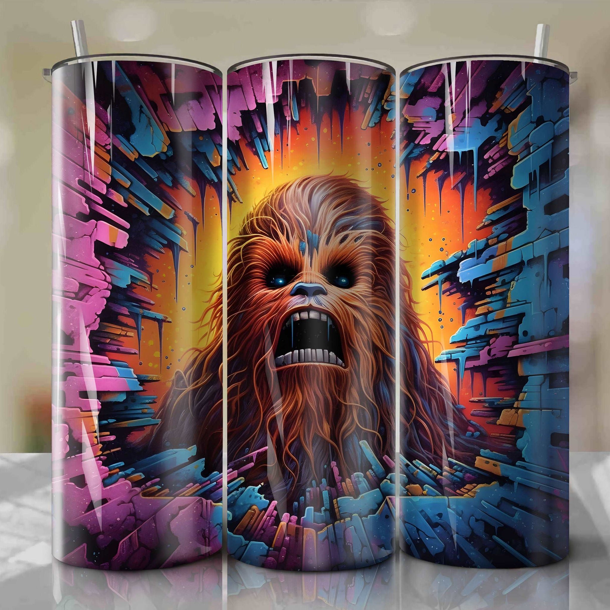 Star Wars Crack 3D Skinny Tumbler 20oz Wrap PNG - Sublimation - Digital Download