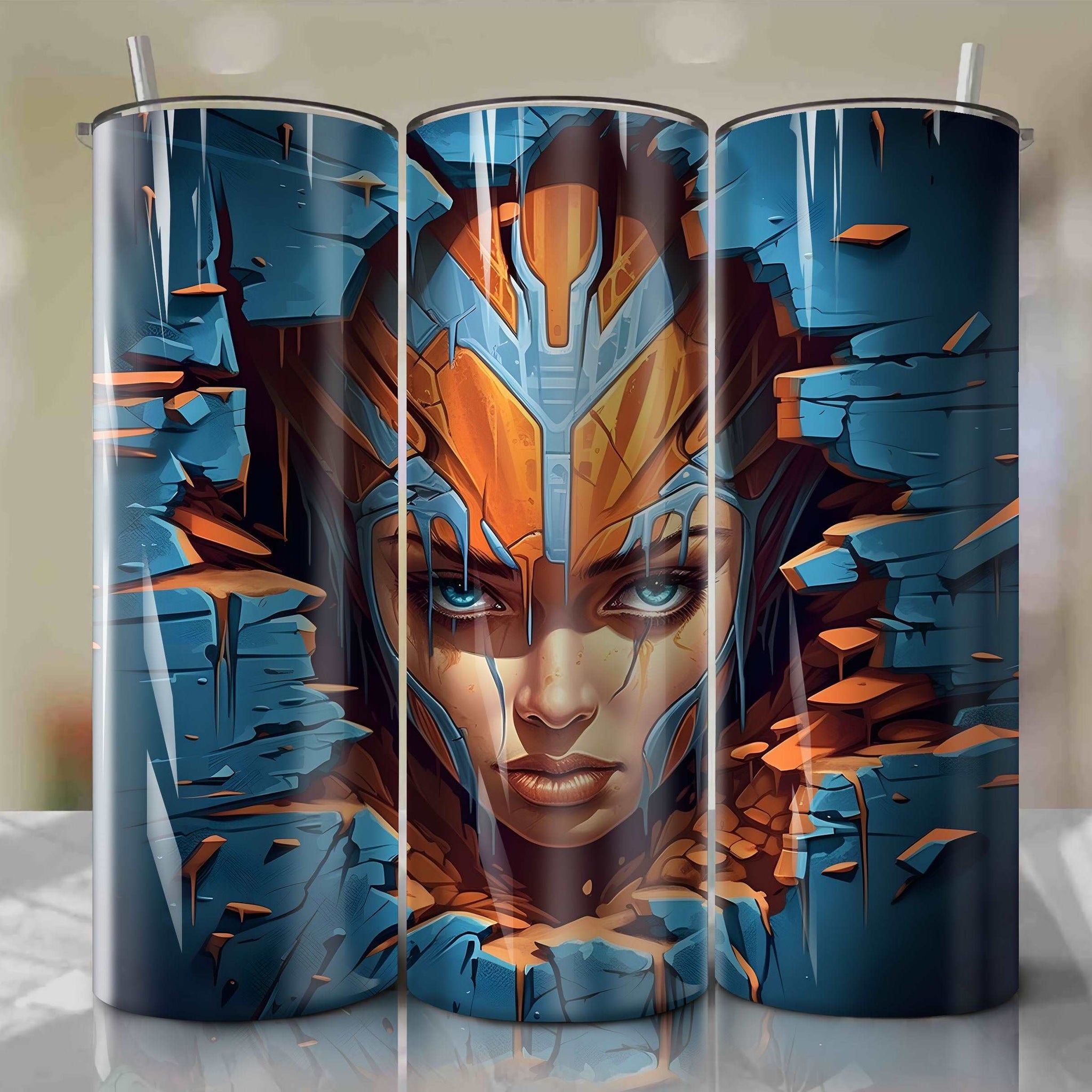 Star Wars Crack 3D Skinny Tumbler 20oz Wrap PNG - Sublimation - Digital Download