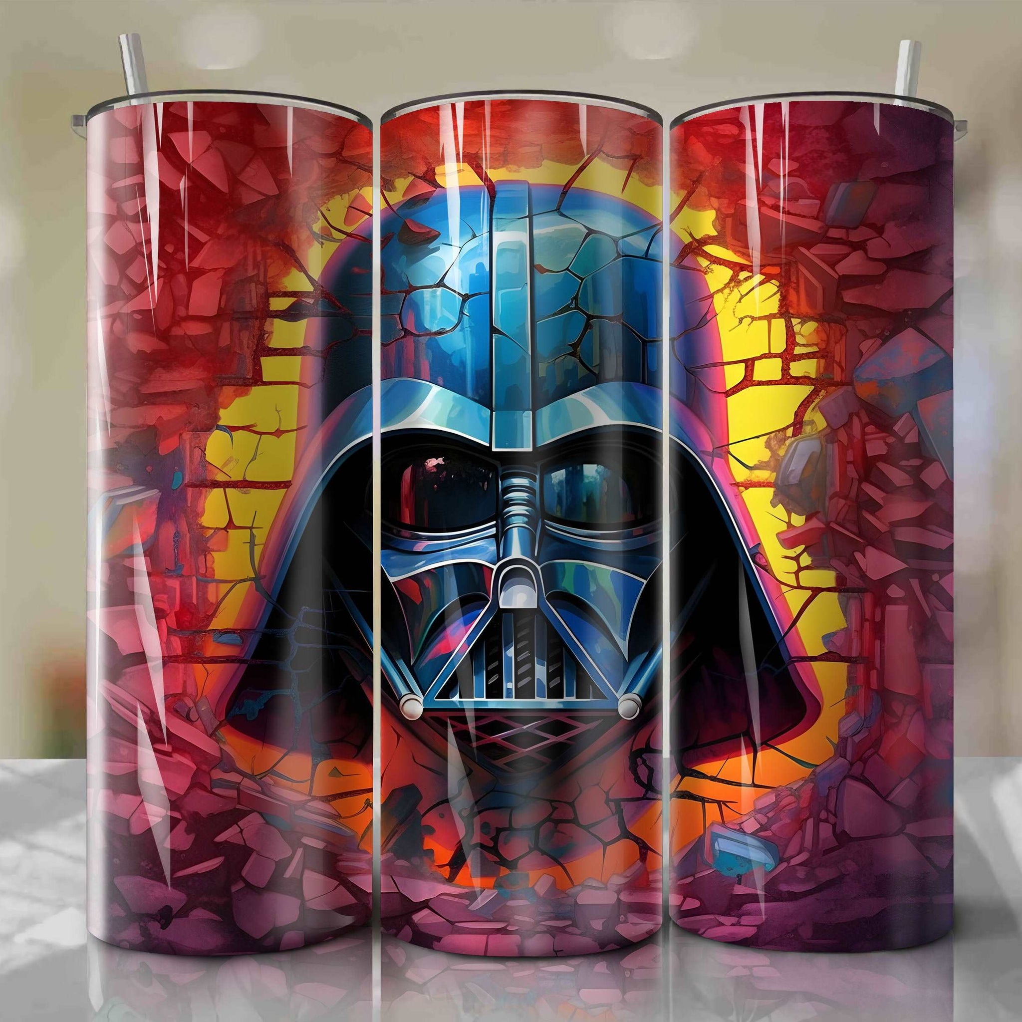 Star Wars Crack 3D Skinny Tumbler 20oz Wrap PNG - Sublimation - Digital Download