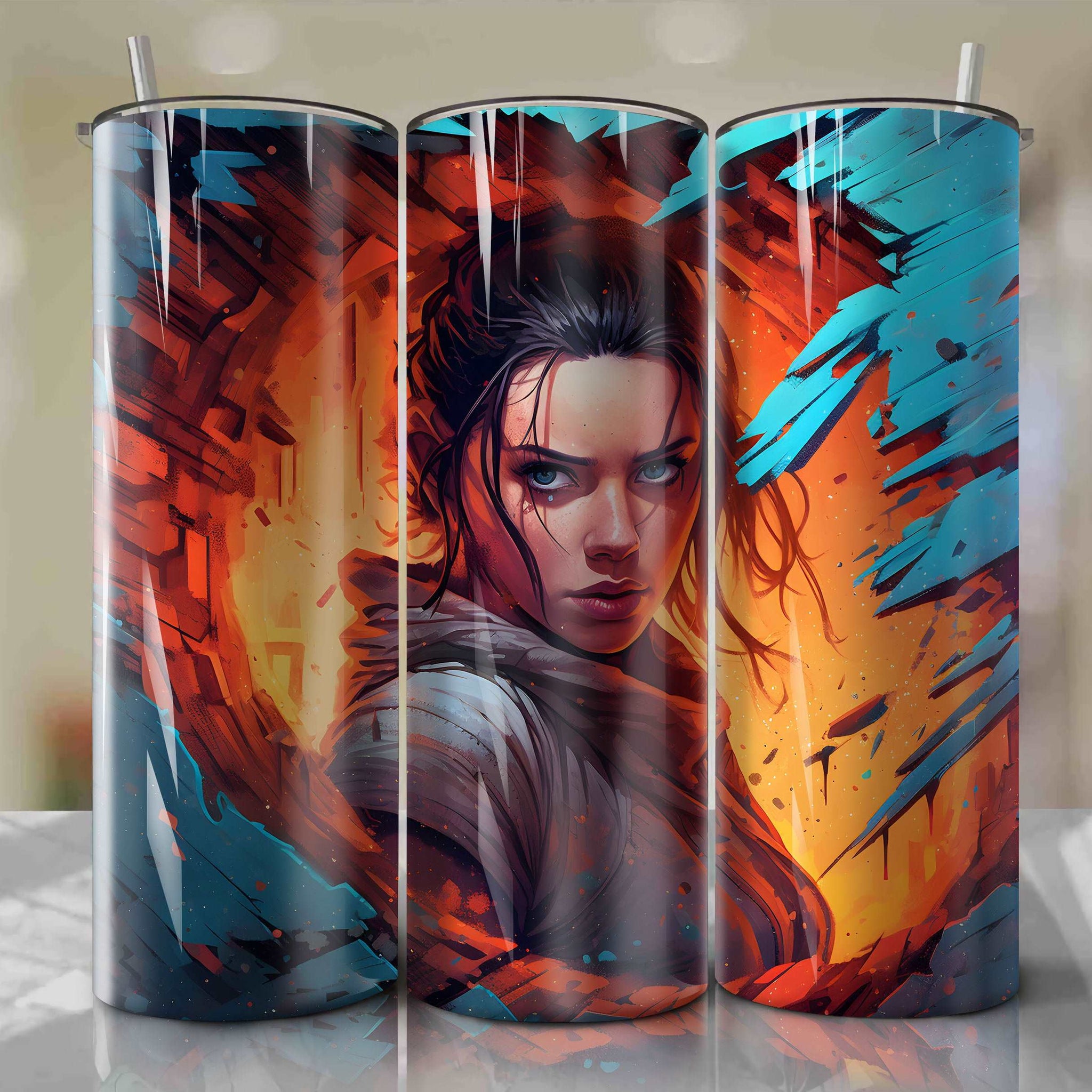 Star Wars Crack 3D Skinny Tumbler 20oz Wrap PNG - Sublimation - Digital Download