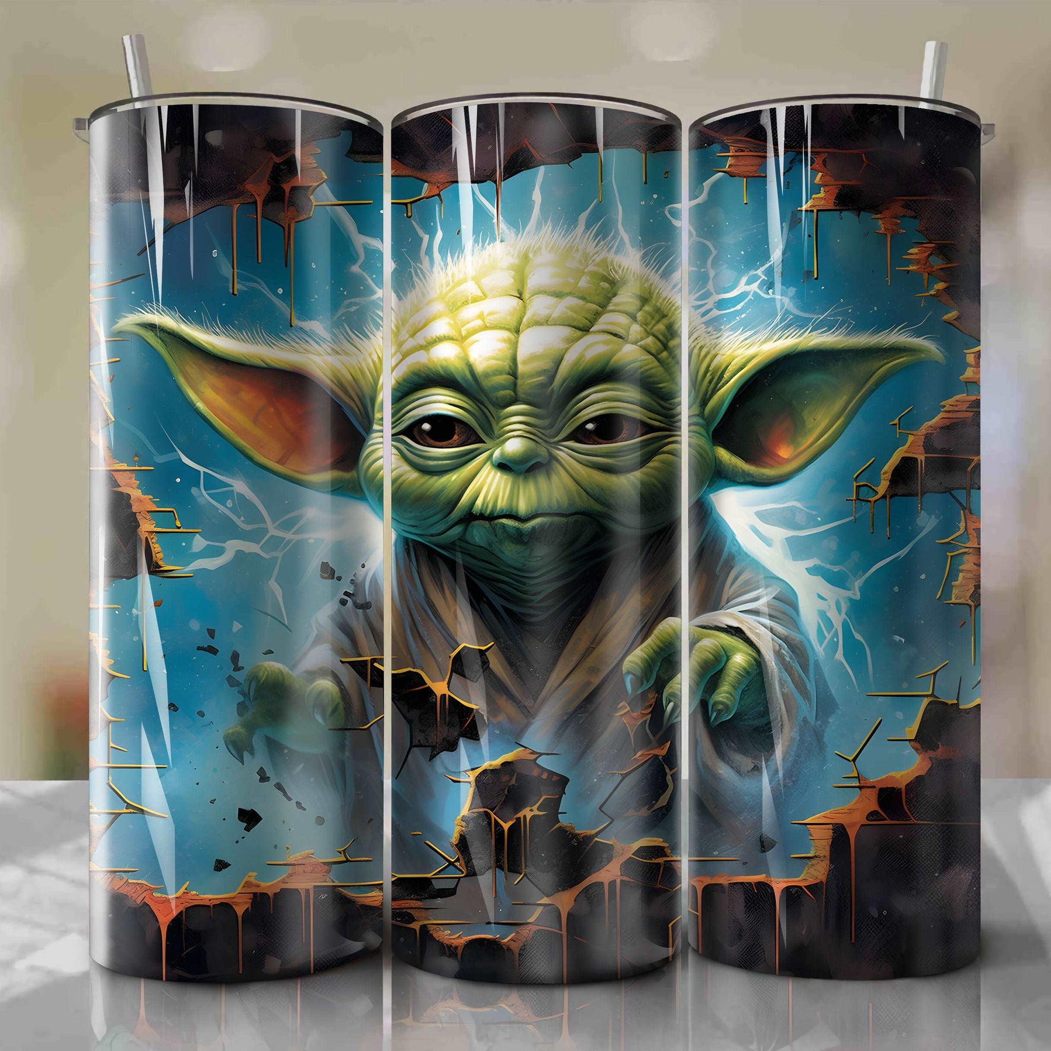 Personalized Watercolor Baby Yoda Inspired Disney Star Wars Tumbler - Jolly  Family Gifts
