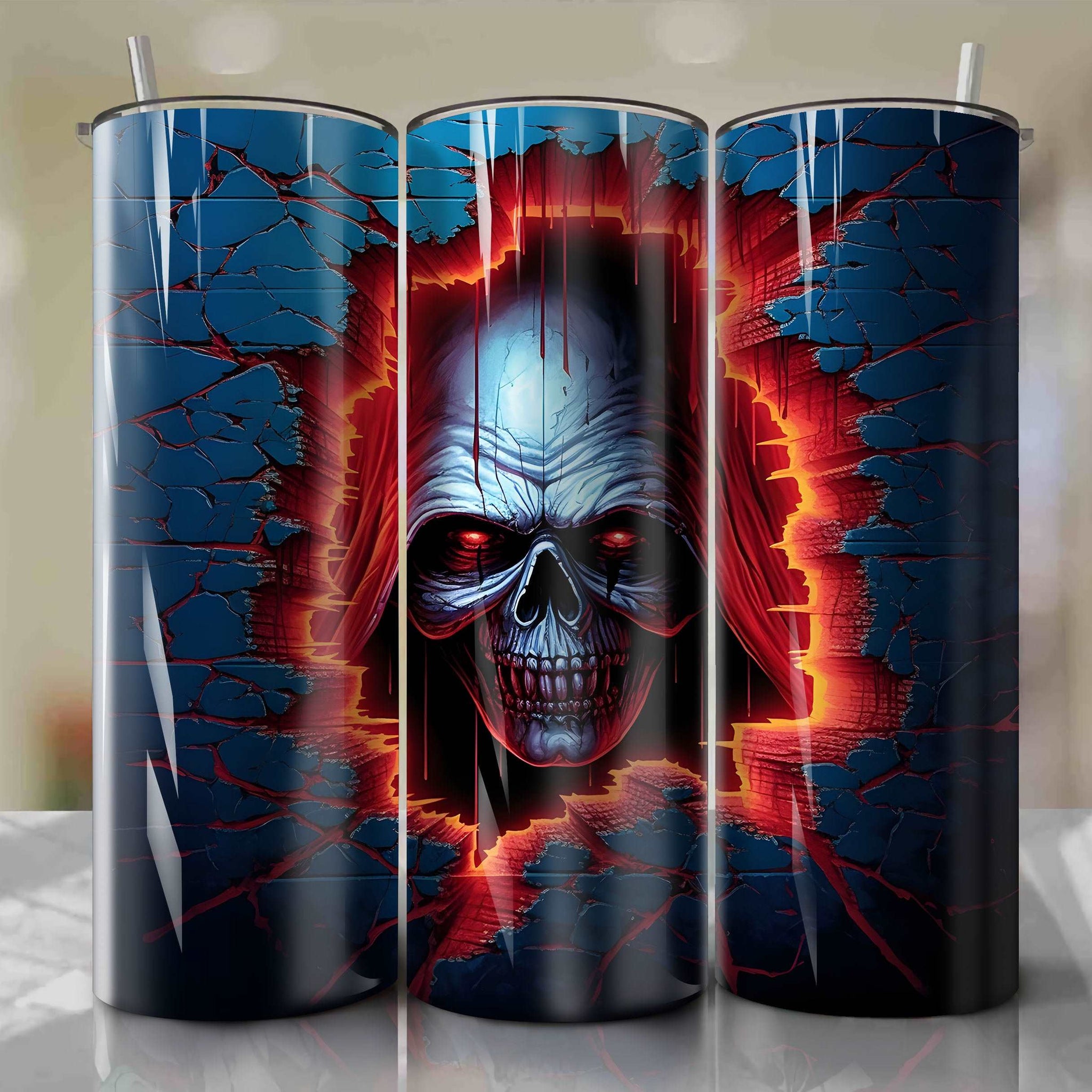 Star Wars Crack 3D Skinny Tumbler 20oz Wrap PNG - Sublimation - Digital Download