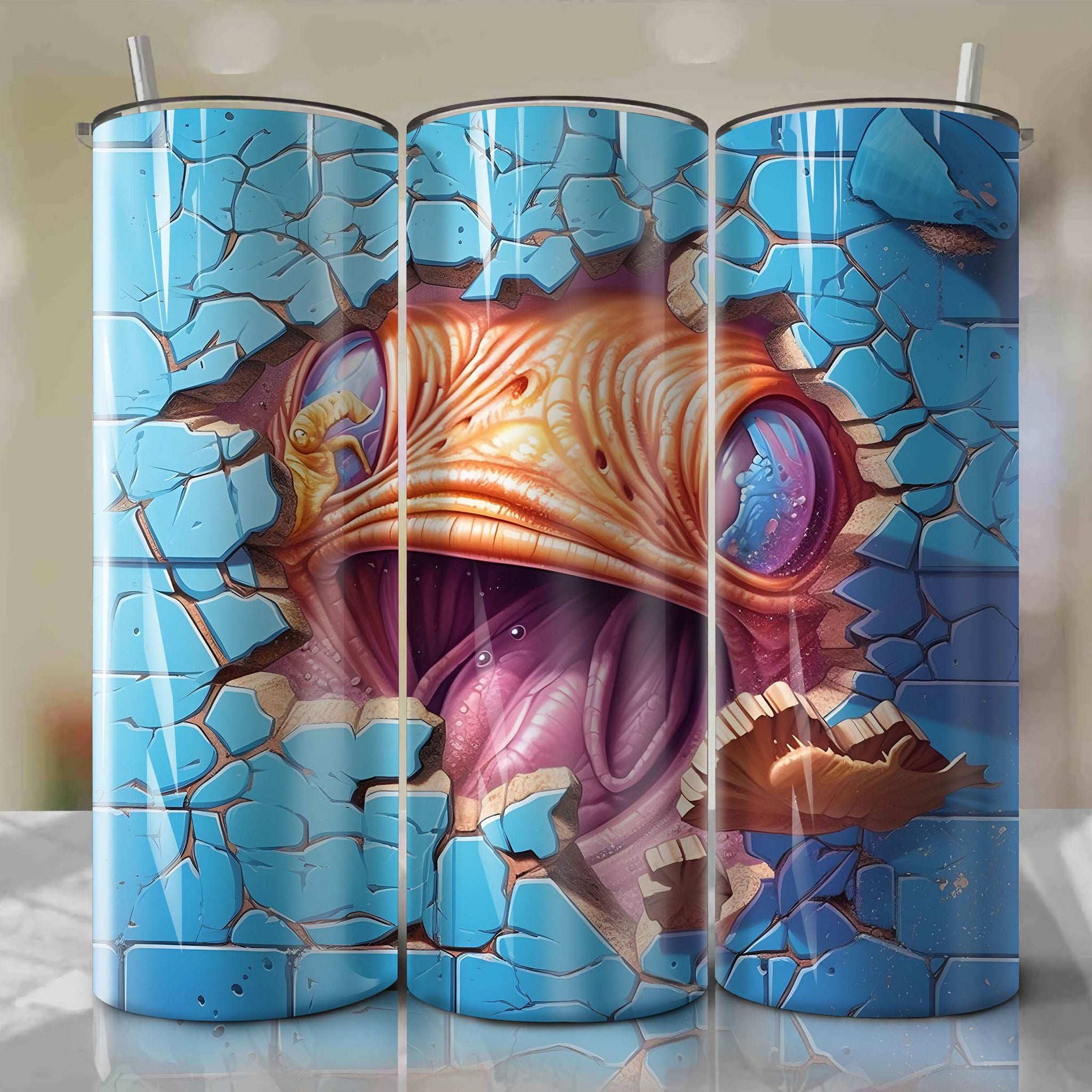 Star Wars Crack 3D Skinny Tumbler 20oz Wrap PNG - Sublimation - Digital Download